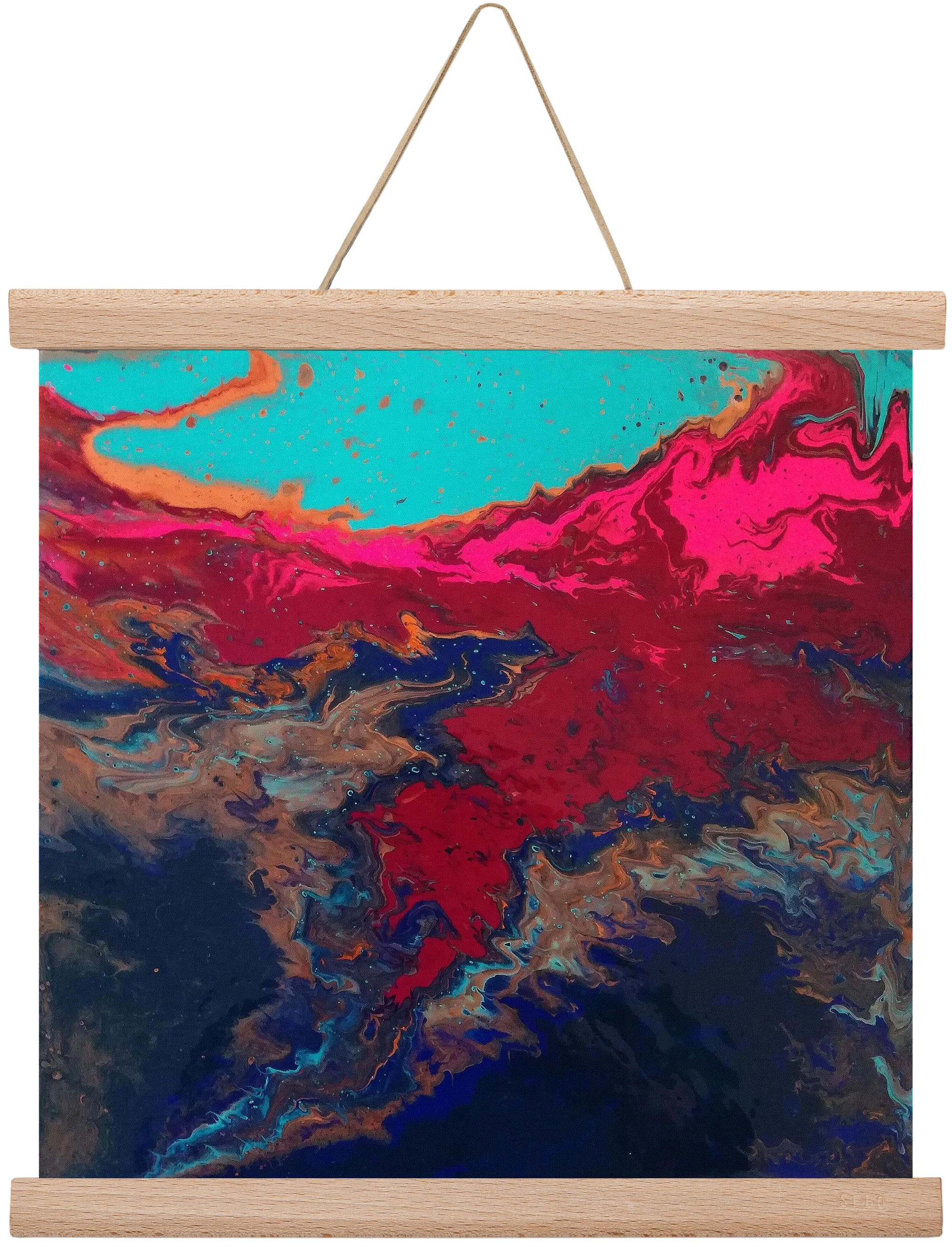 Turquoise source, 30x30 cm (30x30 cm), Tölgy akasztó