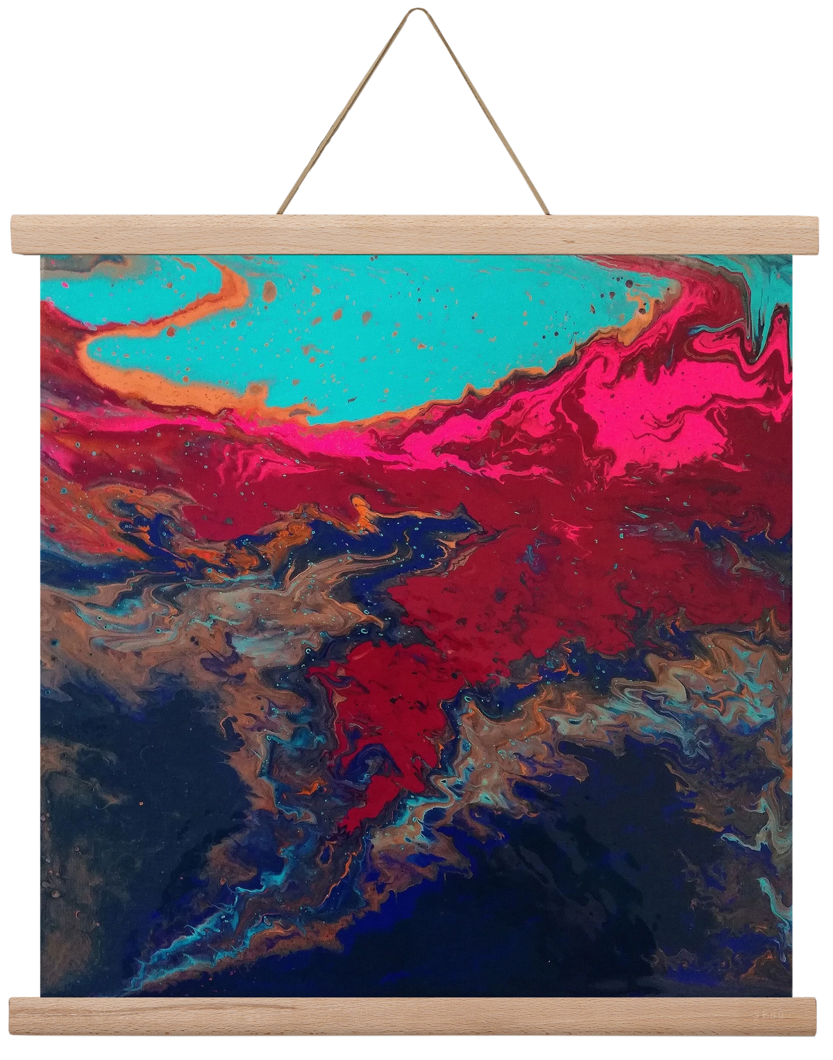 Turquoise source, 40x40 cm (40x40 cm), Tölgy akasztó