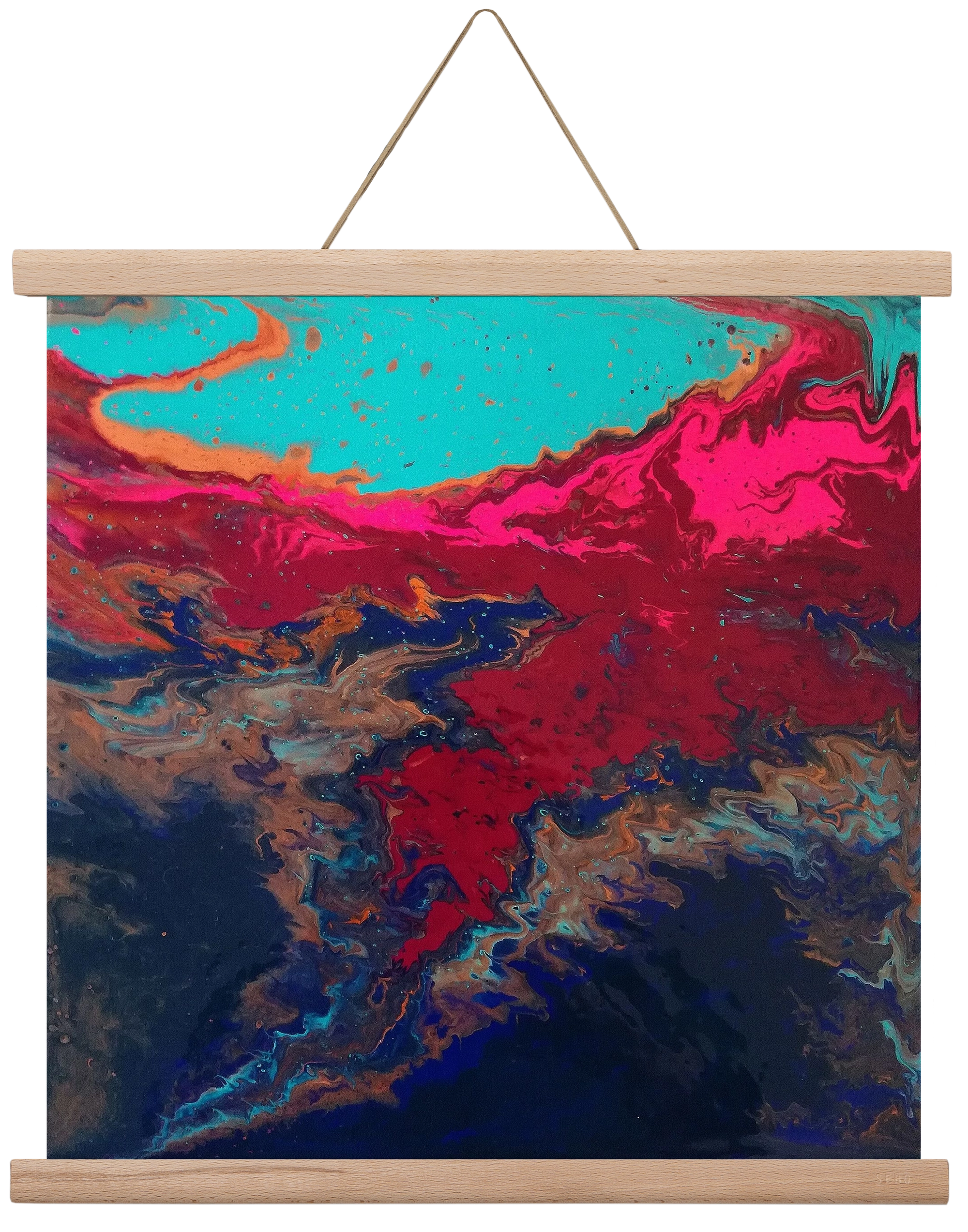 Turquoise source, 40x40 cm (40x40 cm), Tölgy akasztó