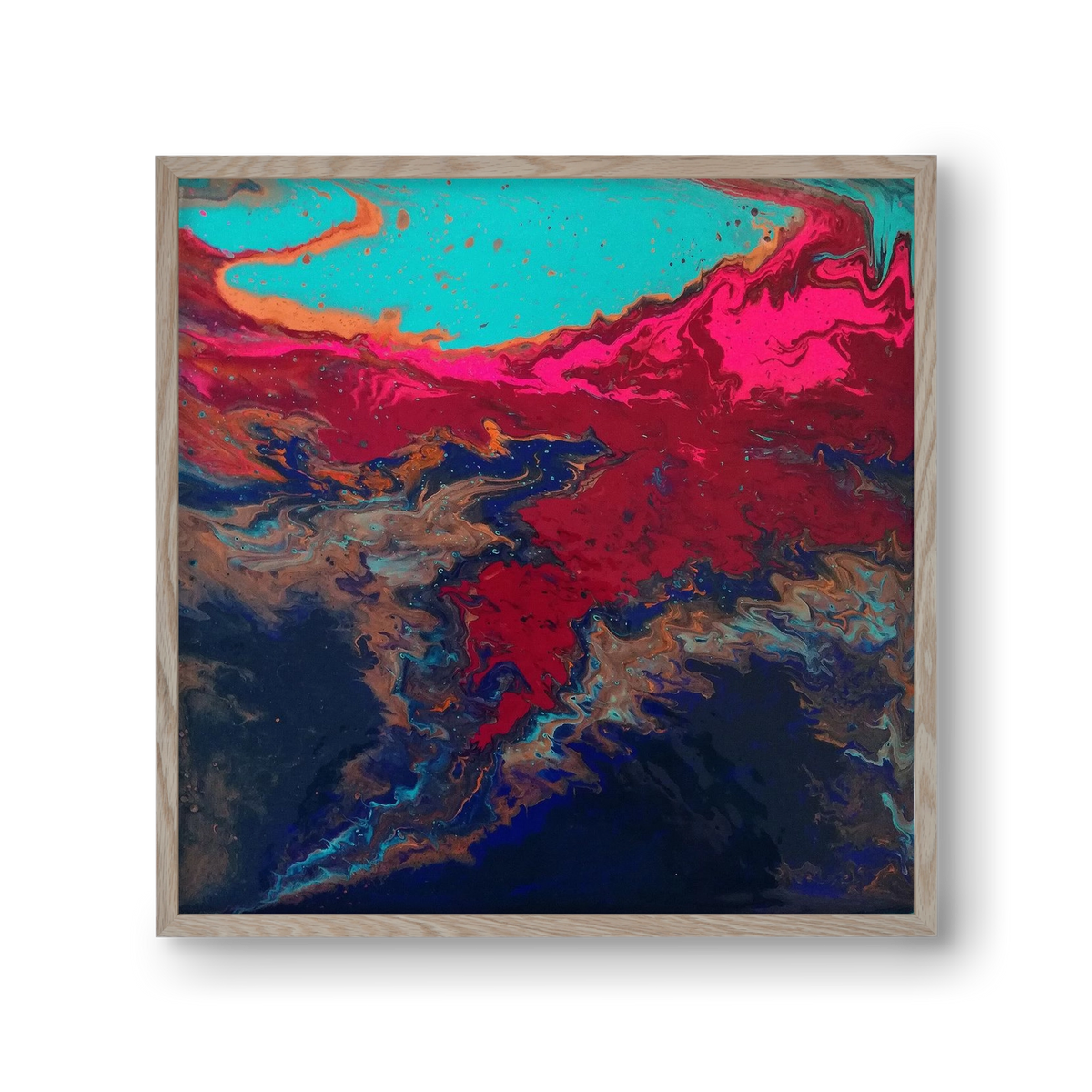Turquoise source, 30x30 cm (30x30 cm), Tölgy keret