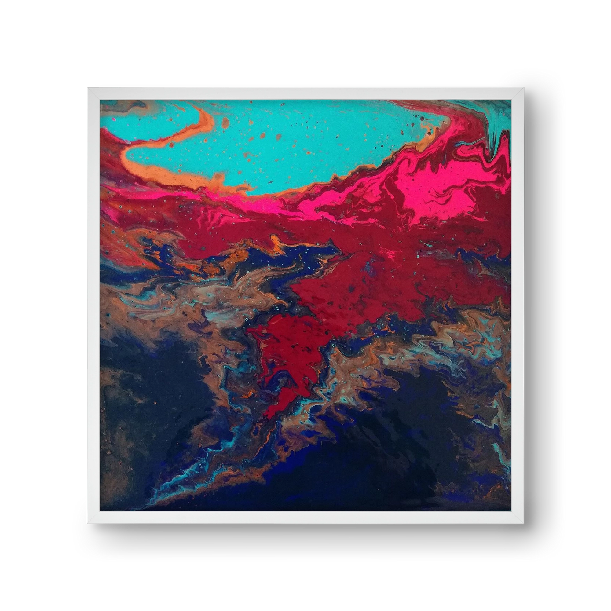 Turquoise source, 30x30 cm (30x30 cm), Fehér keret