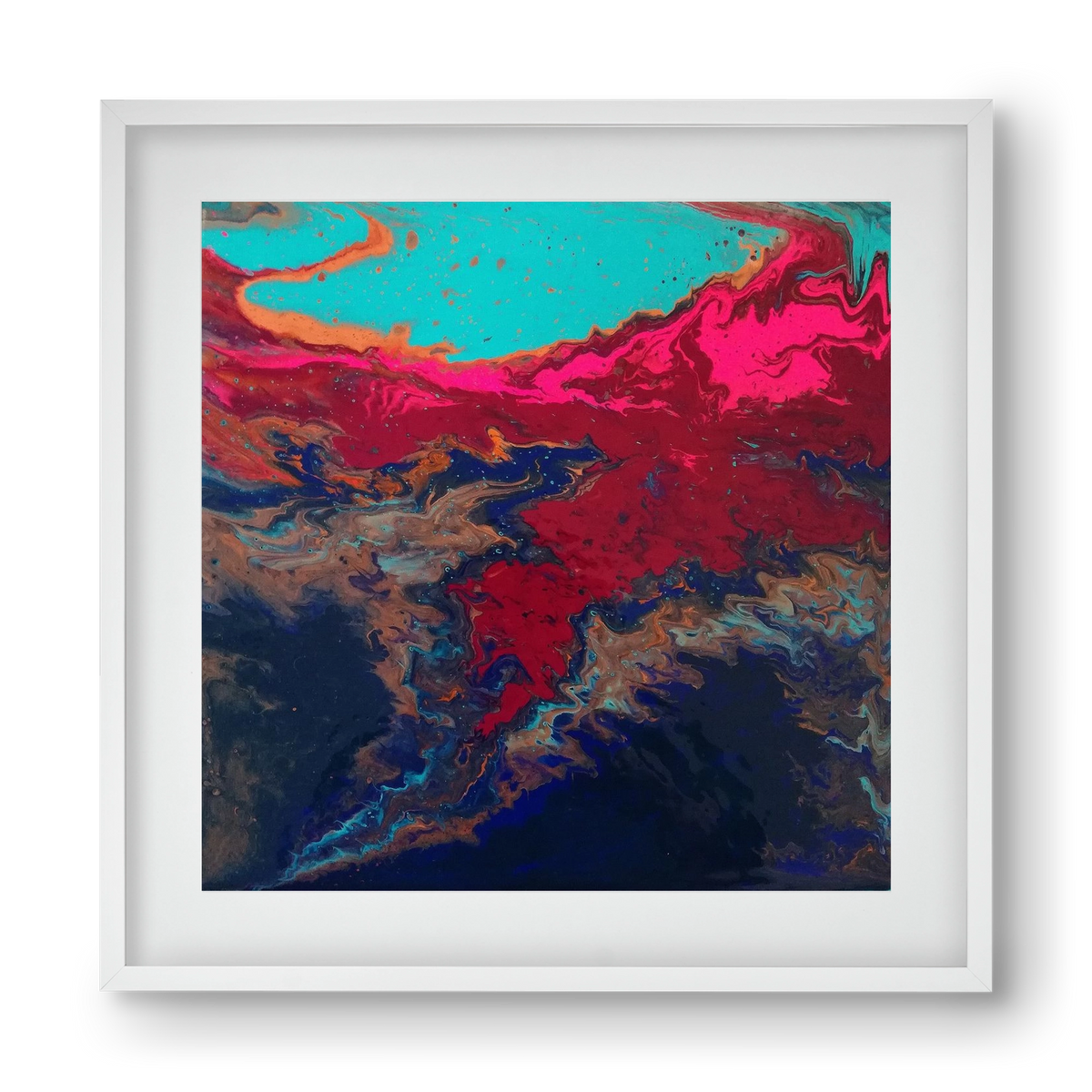 Turquoise source, 40x40 cm (30x30 cm), Fehér keret, paszpartuval