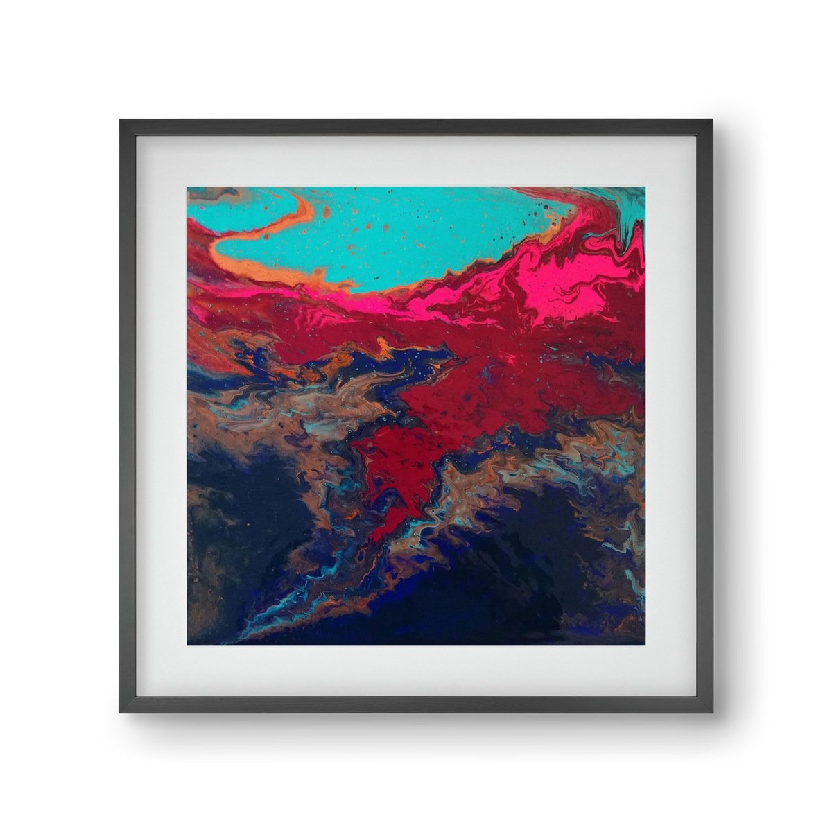 Turquoise source, 30x30 cm (20x20 cm), Fekete keret, paszpartuval