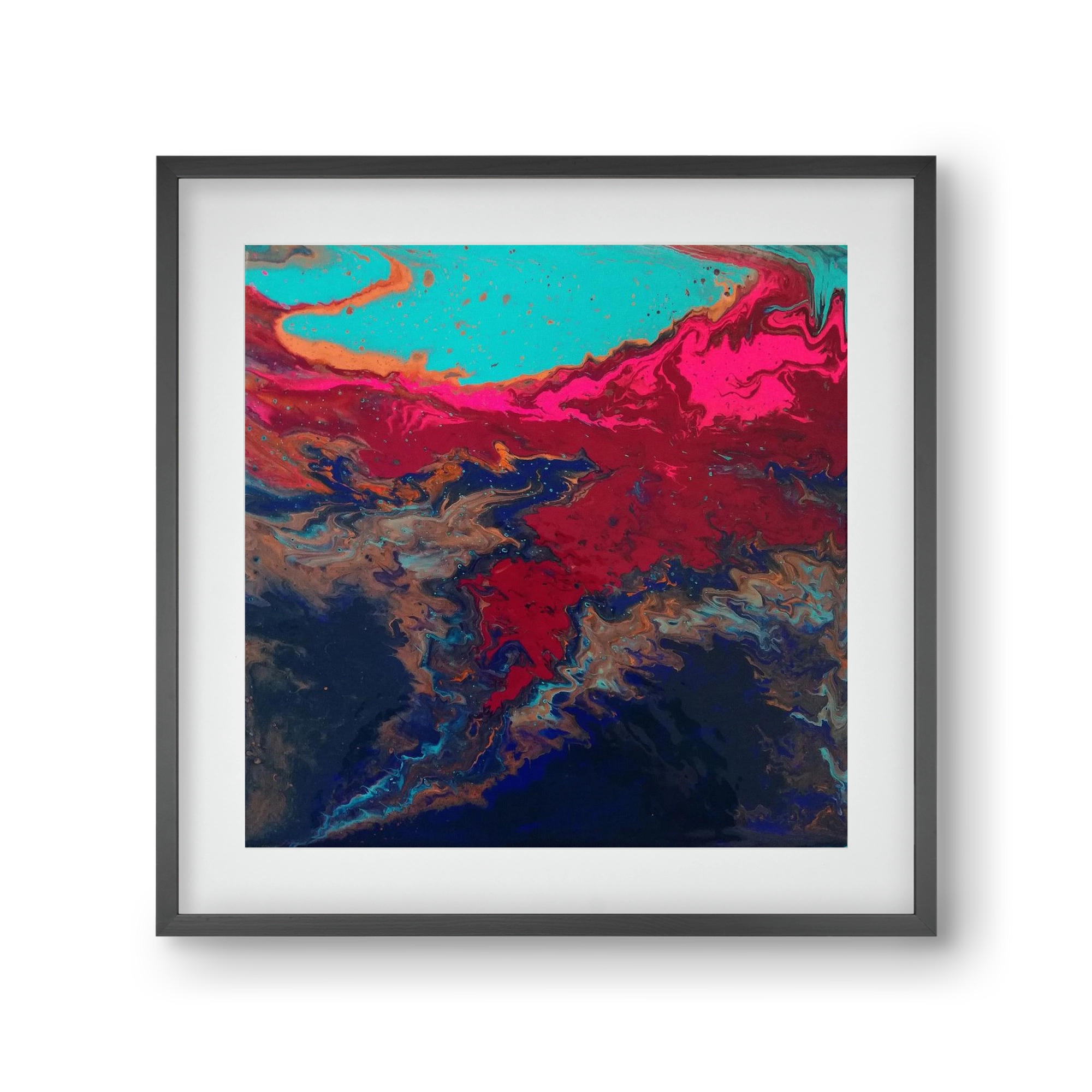 Turquoise source, 30x30 cm (20x20 cm), Fekete keret, paszpartuval