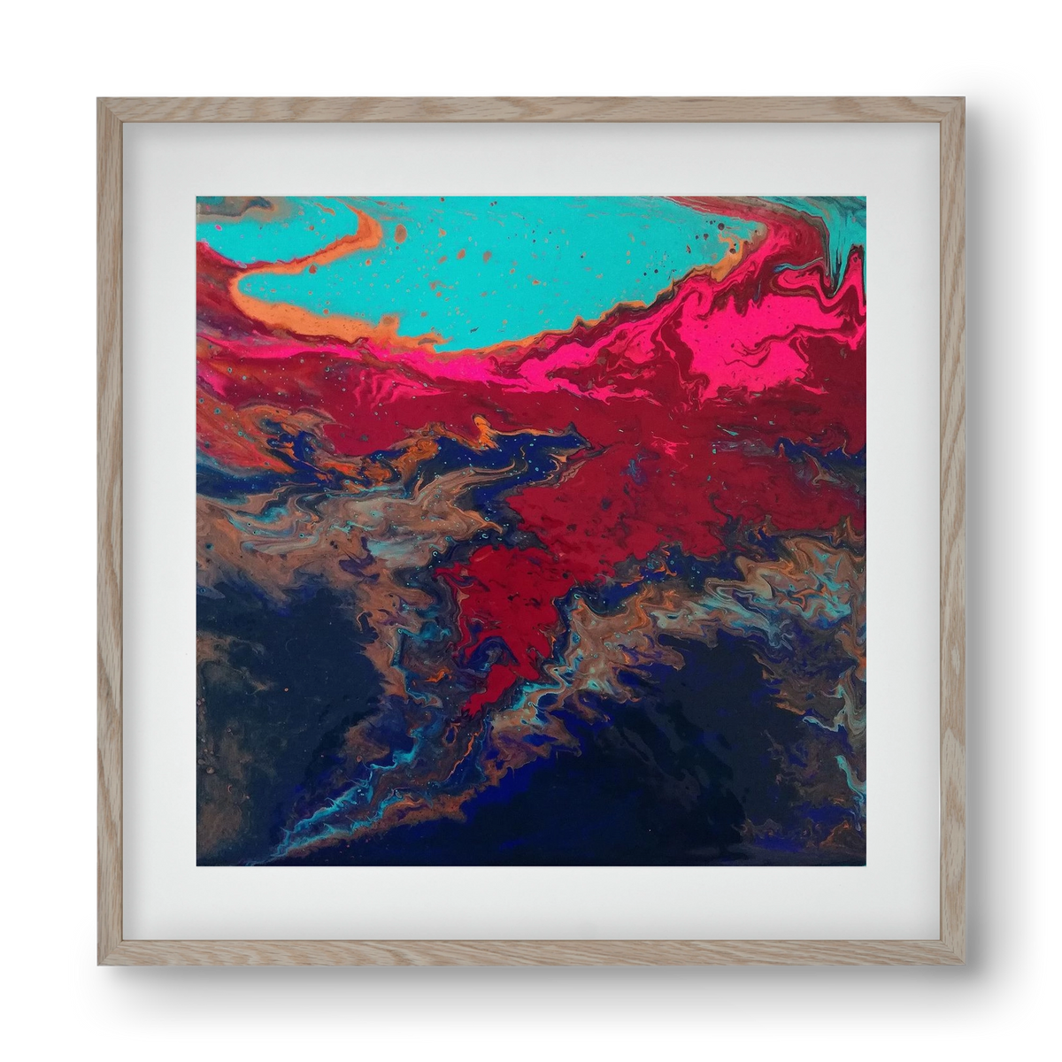 Turquoise source, 40x40 cm (30x30 cm), Tölgy keret, paszpartuval