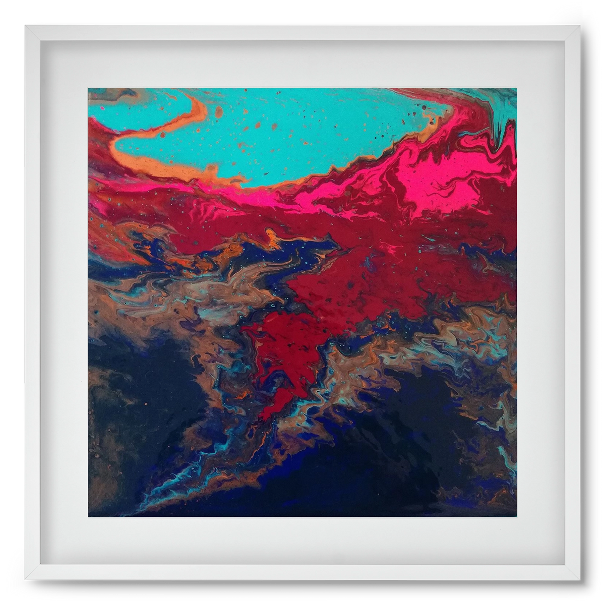 Turquoise source, 50x50 cm (40x40 cm), Fehér keret, paszpartuval
