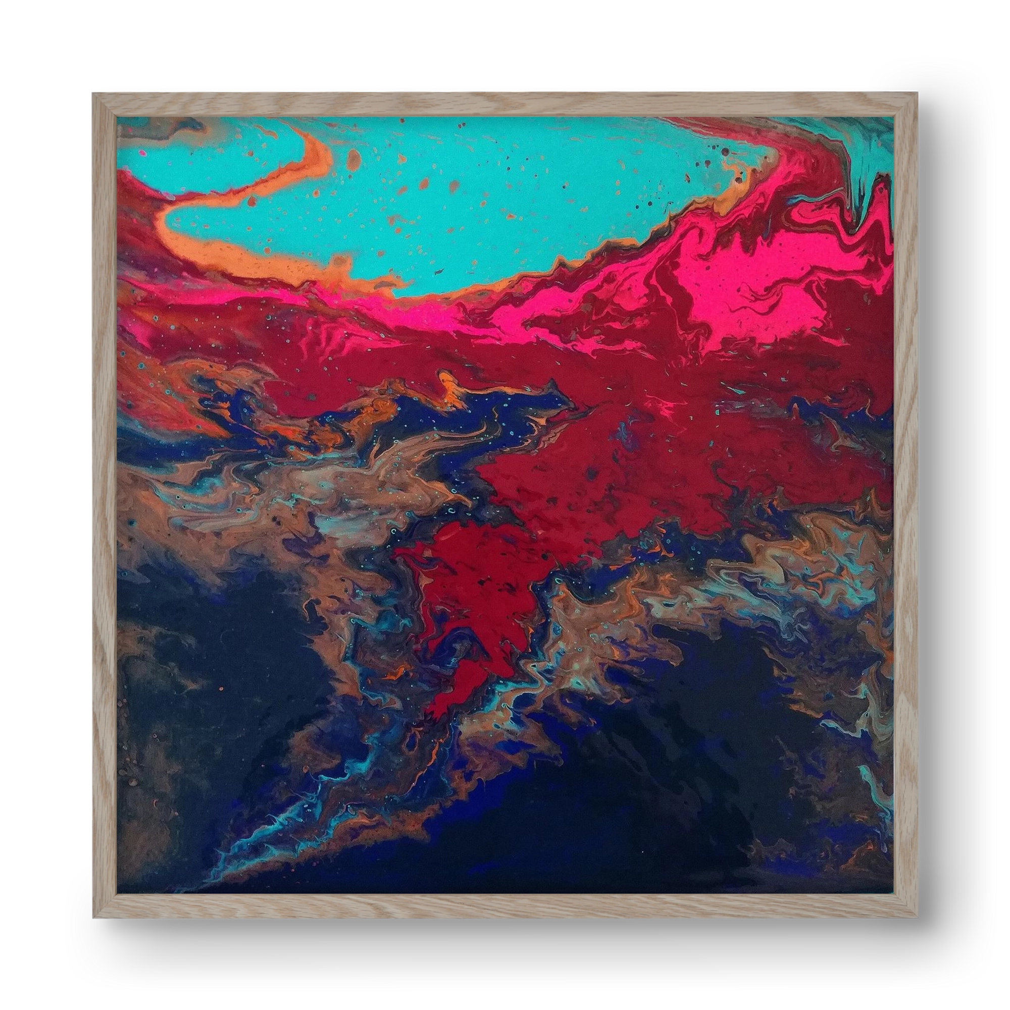 Turquoise source, 40x40 cm (40x40 cm), Tölgy keret