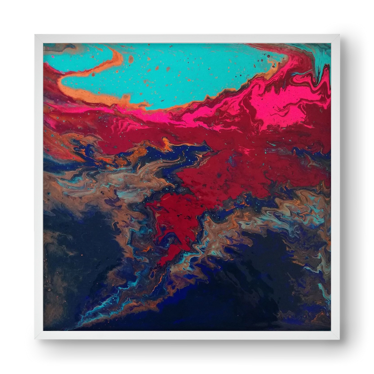 Turquoise source, 40x40 cm (40x40 cm), Fehér keret