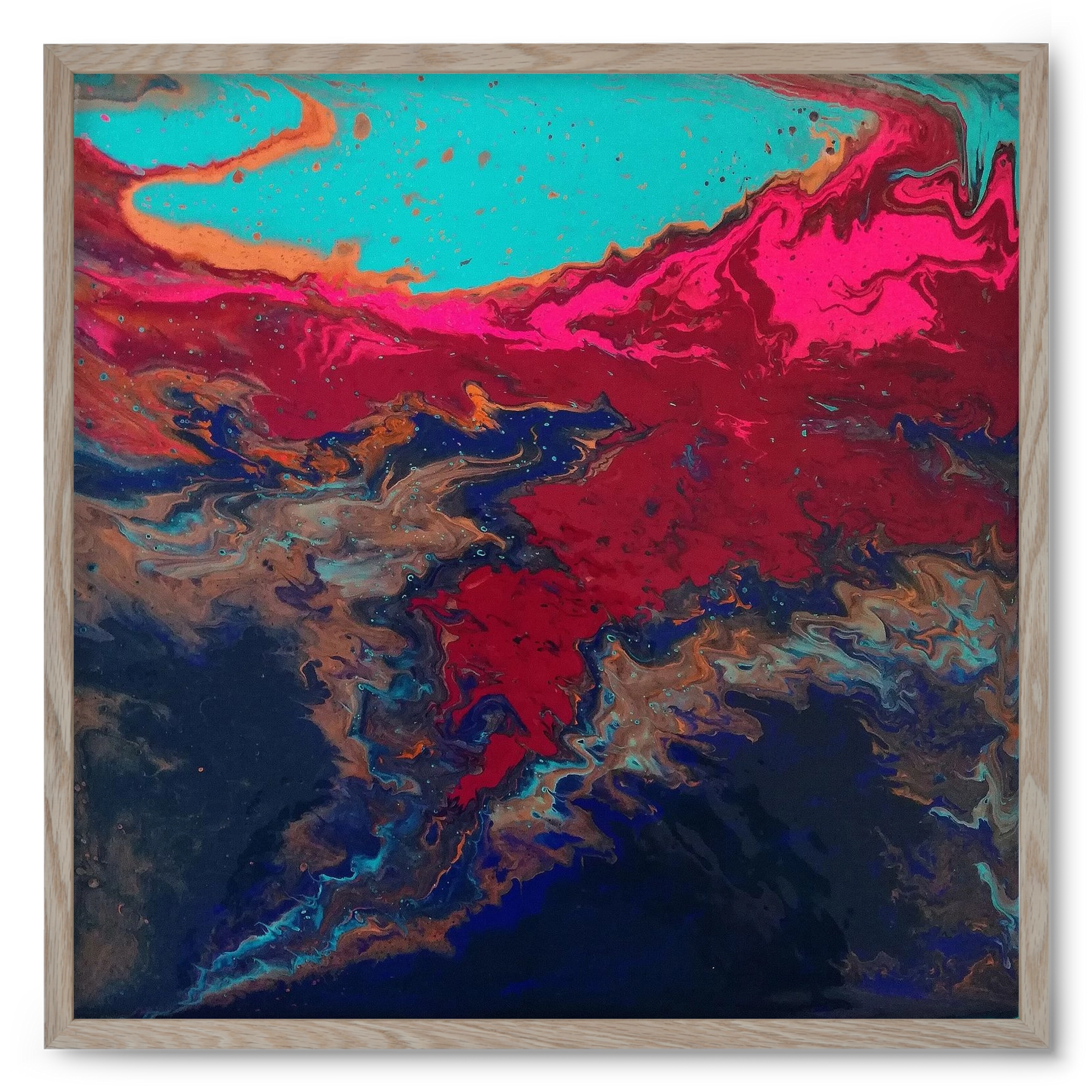 Turquoise source, 50x50 cm (50x50 cm), Tölgy keret