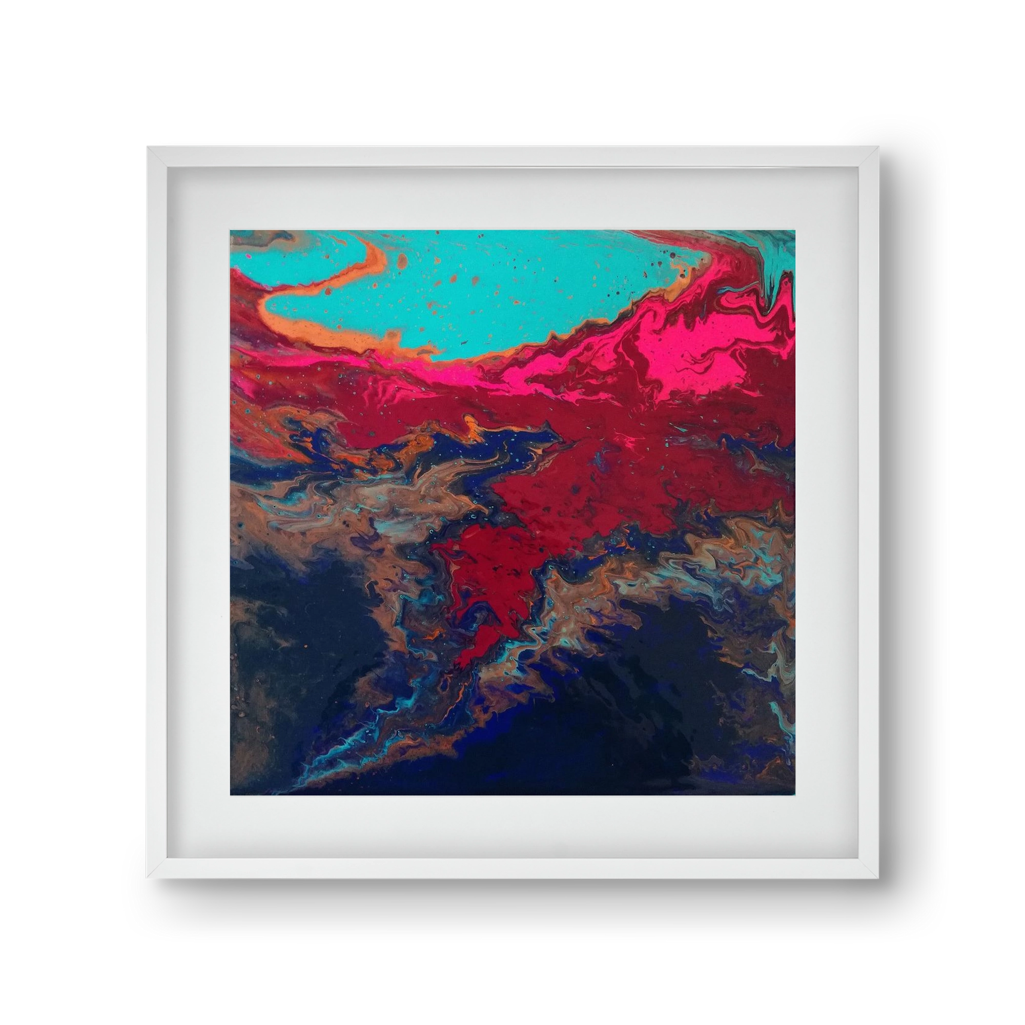 Turquoise source, 30x30 cm (20x20 cm), Fehér keret, paszpartuval