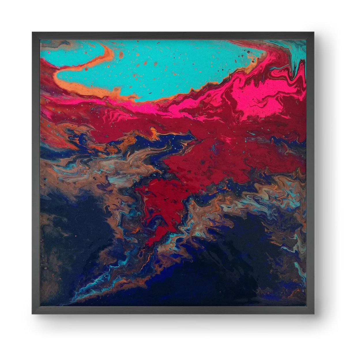 Turquoise source, 40x40 cm (40x40 cm), Fekete keret