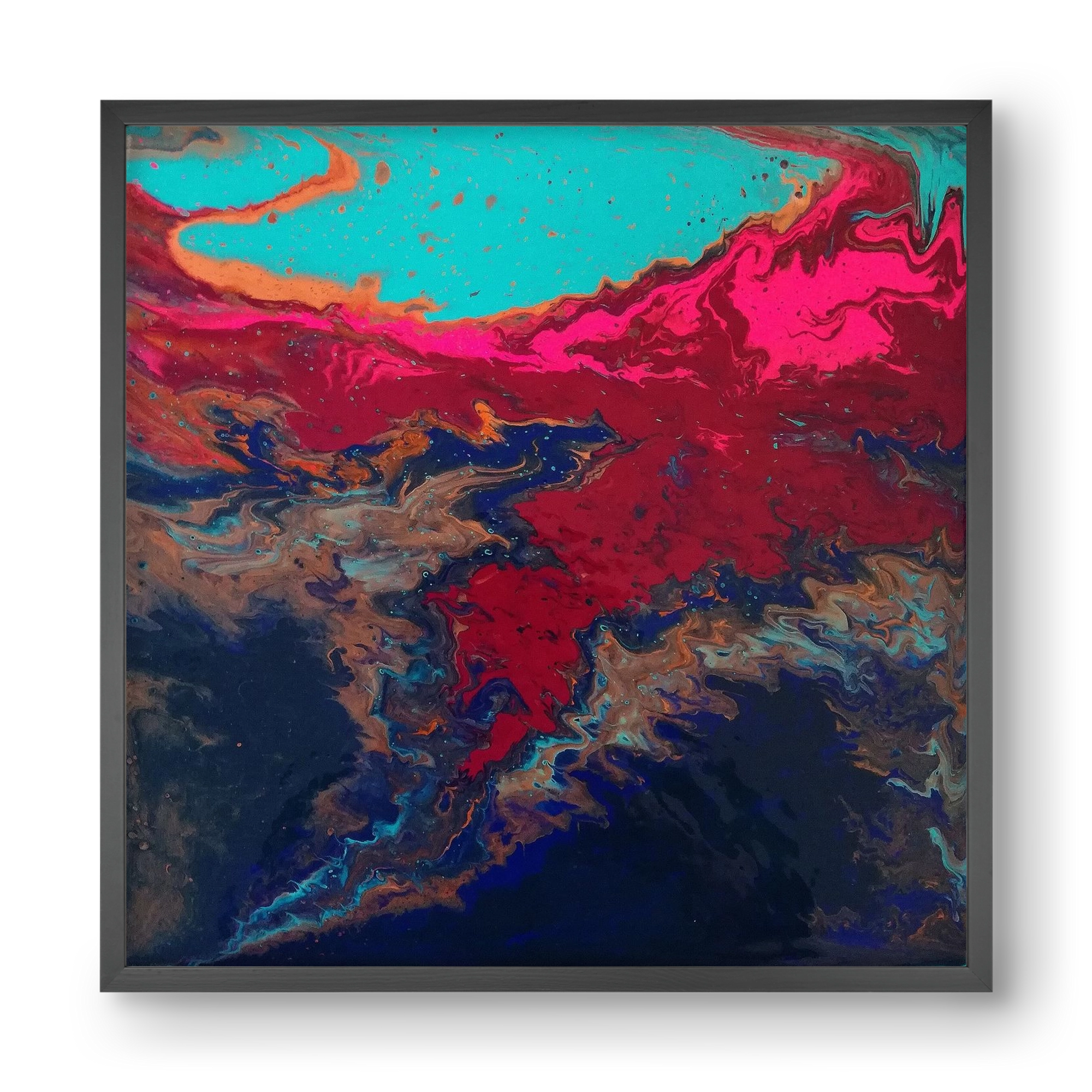 Turquoise source, 40x40 cm (40x40 cm), Fekete keret