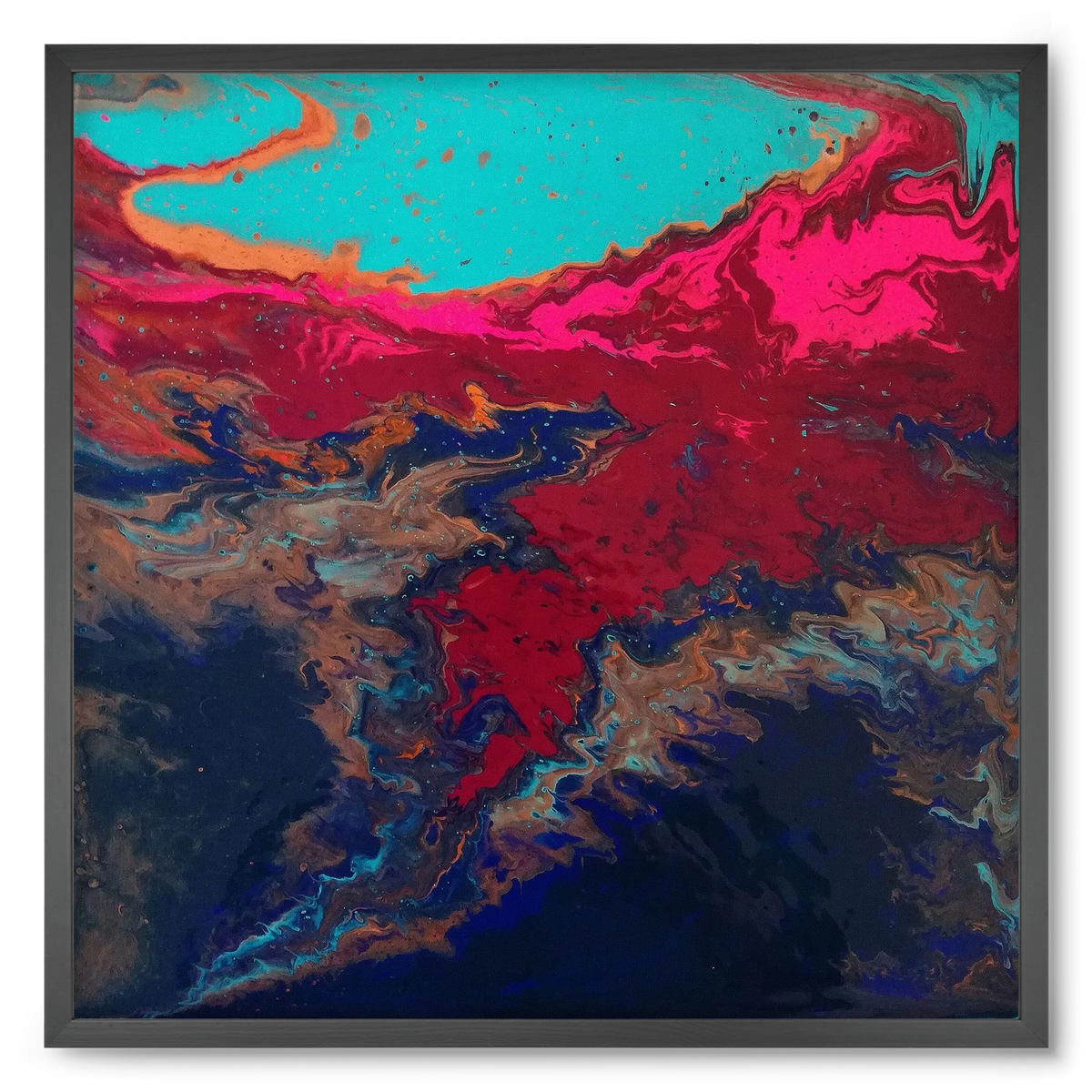 Turquoise source, 50x50 cm (50x50 cm), Fekete keret