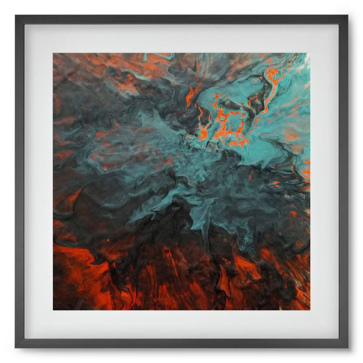 Lava breaking free, 50x50 cm (40x40 cm), Fekete keret, paszpartuval