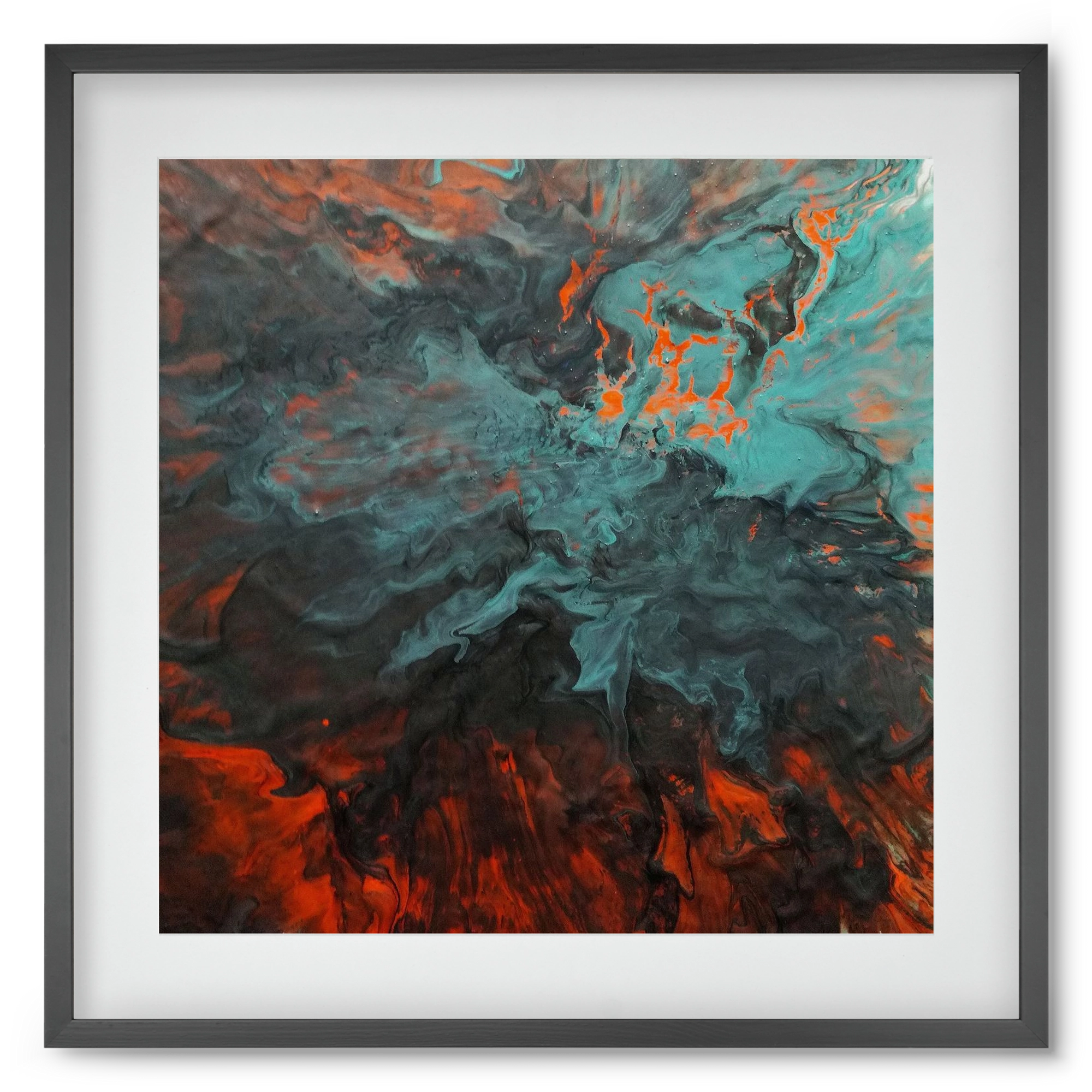 Lava breaking free, 50x50 cm (40x40 cm), Fekete keret, paszpartuval