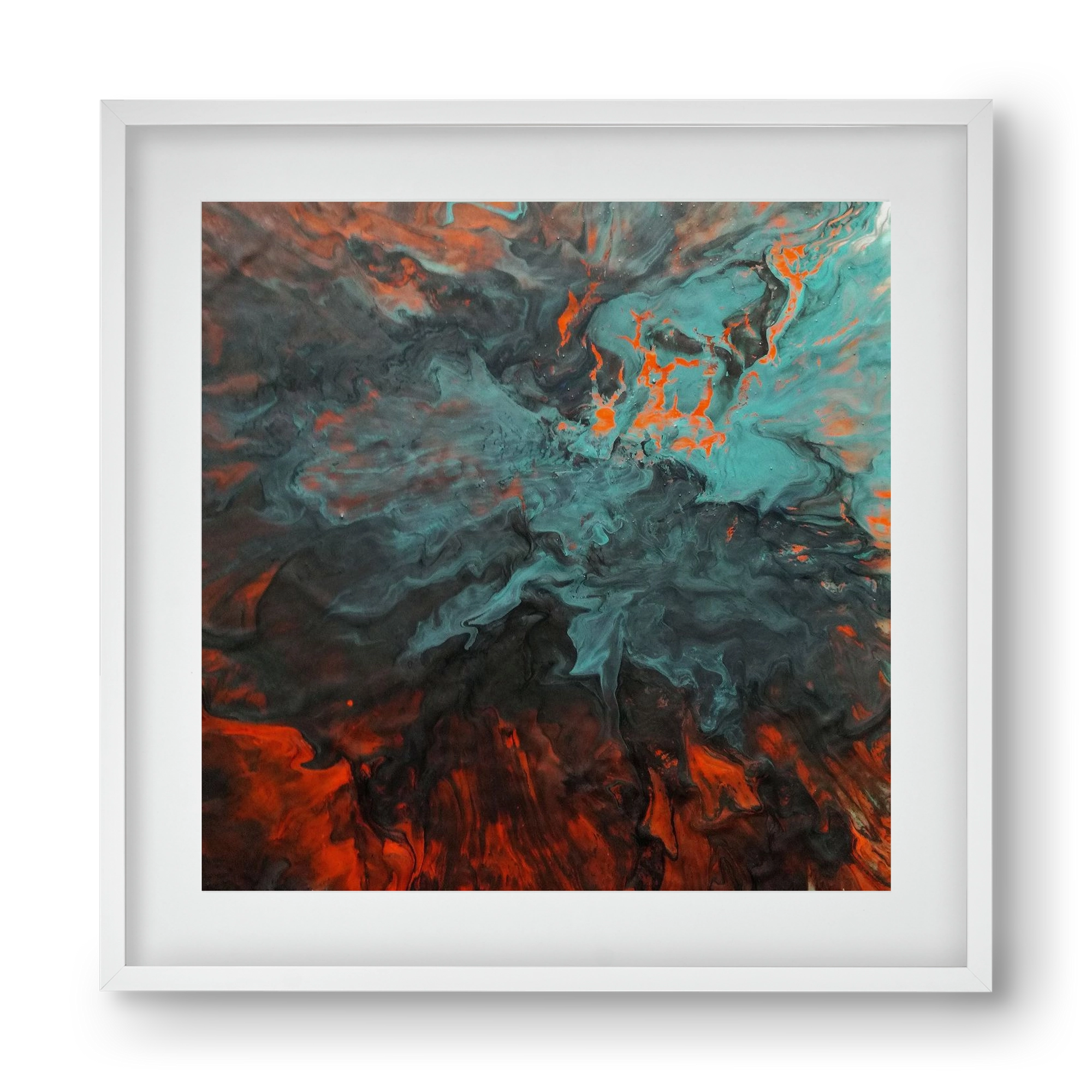 Lava breaking free, 40x40 cm (30x30 cm), Fehér keret, paszpartuval