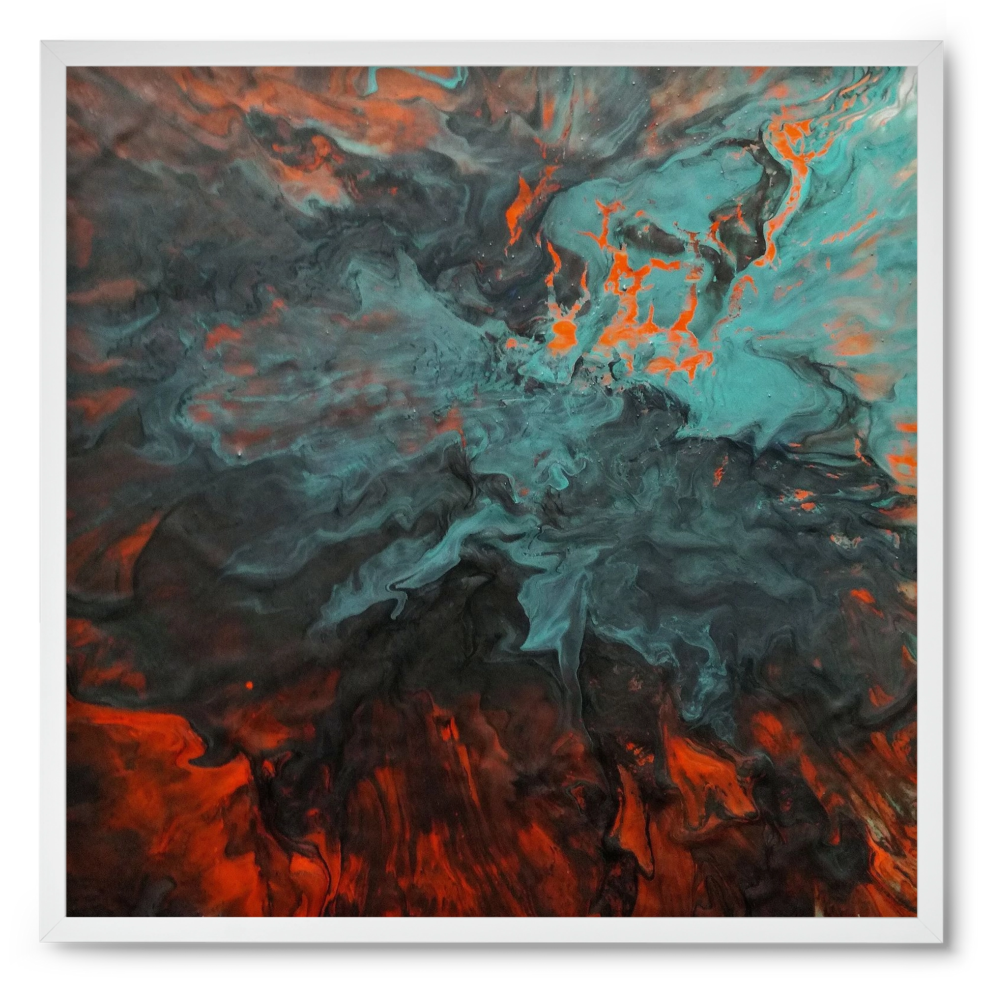 Lava breaking free, 50x50 cm (50x50 cm), Fehér keret