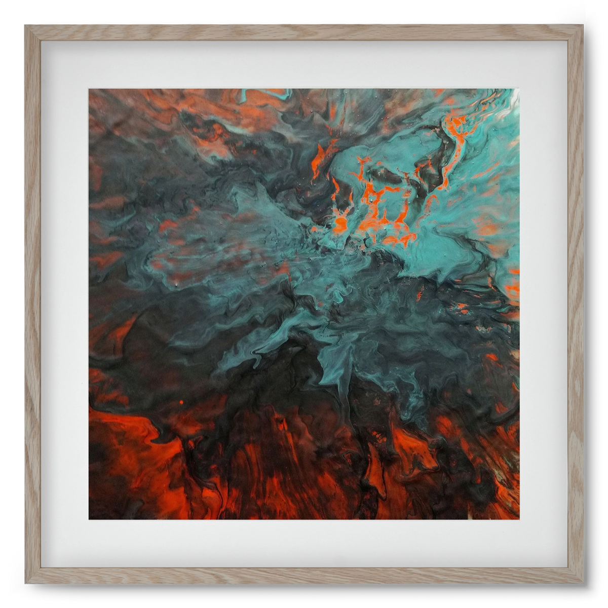 Lava breaking free, 50x50 cm (40x40 cm), Tölgy keret, paszpartuval