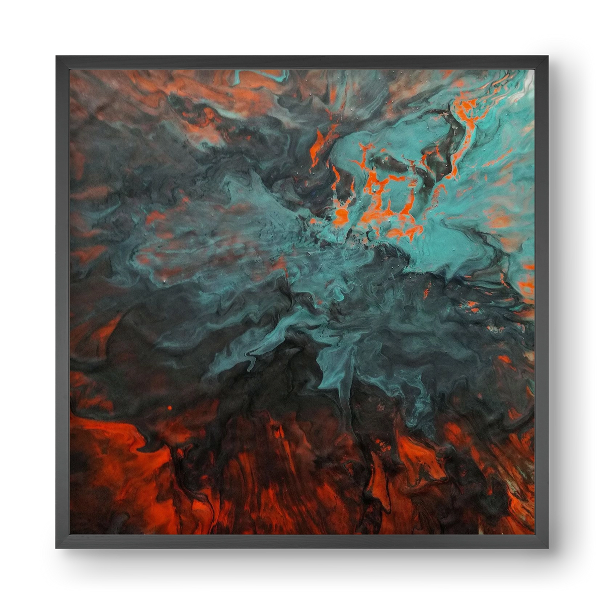 Lava breaking free, 40x40 cm (40x40 cm), Fekete keret