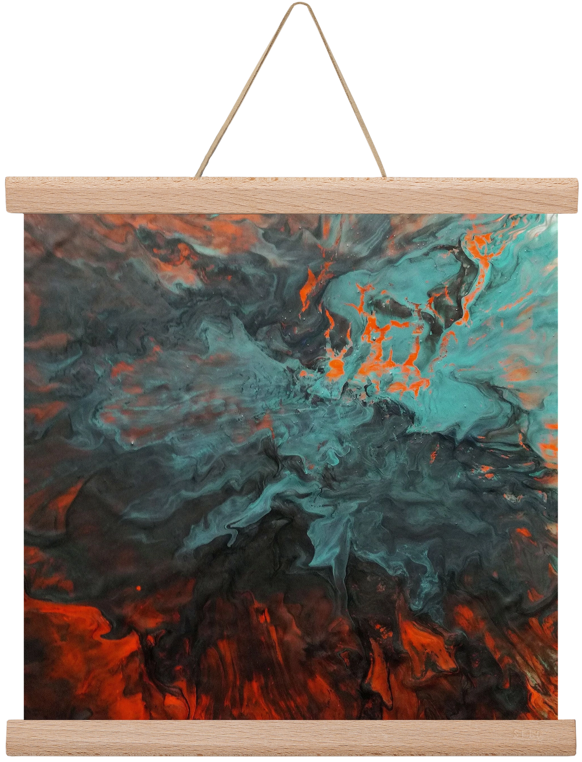 Lava breaking free, 30x30 cm (30x30 cm), Tölgy akasztó