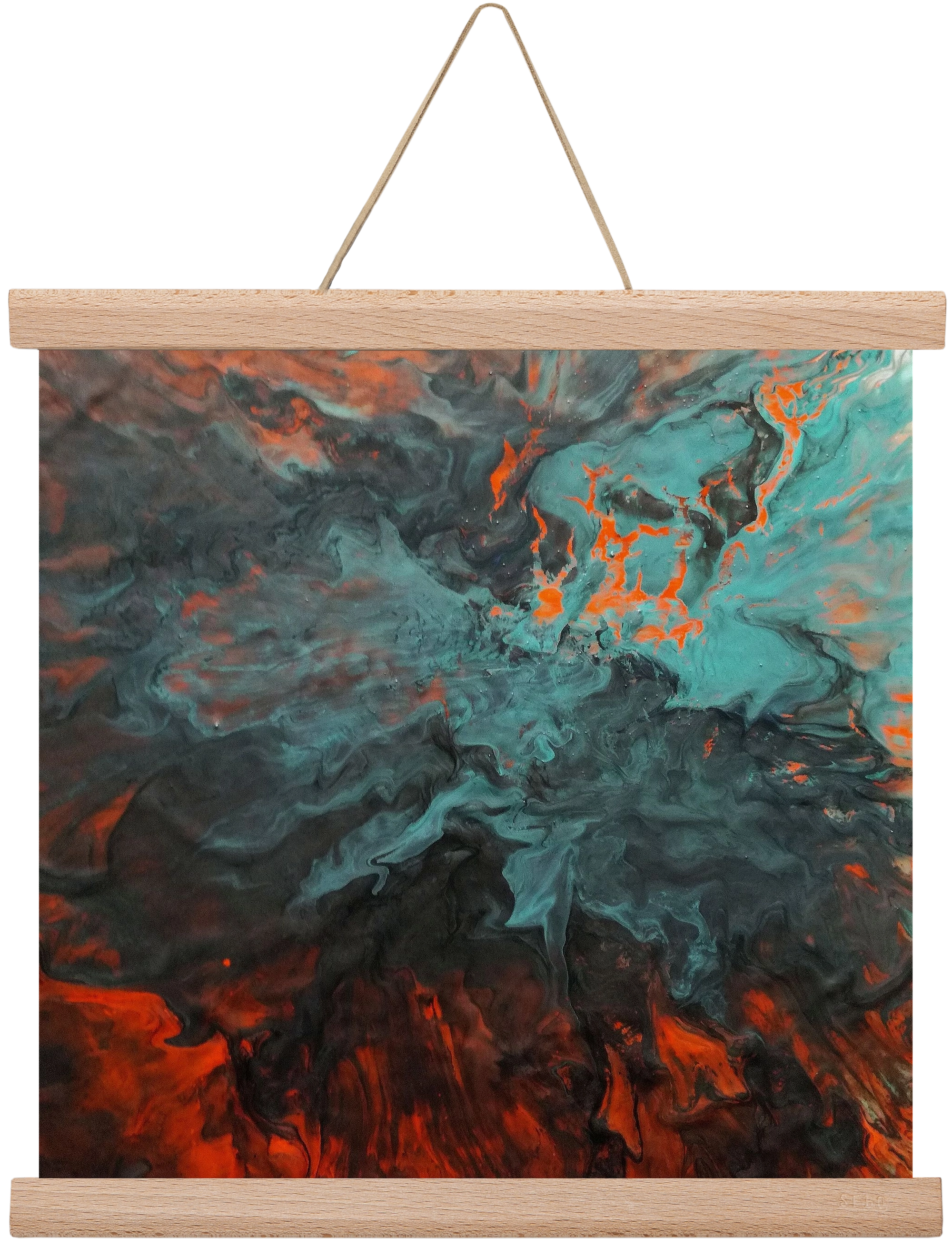 Lava breaking free, 30x30 cm (30x30 cm), Tölgy akasztó