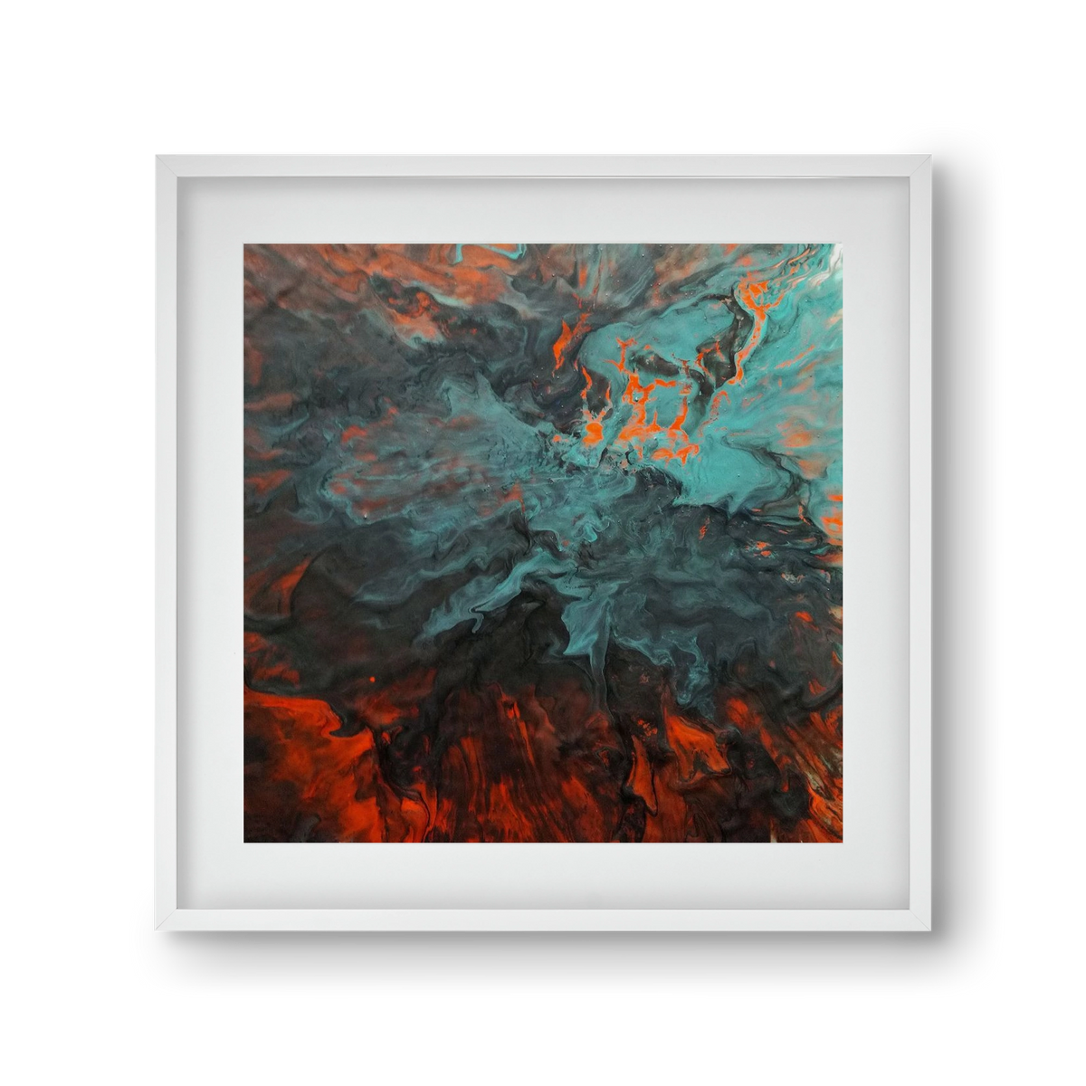 Lava breaking free, 30x30 cm (20x20 cm), Fehér keret, paszpartuval
