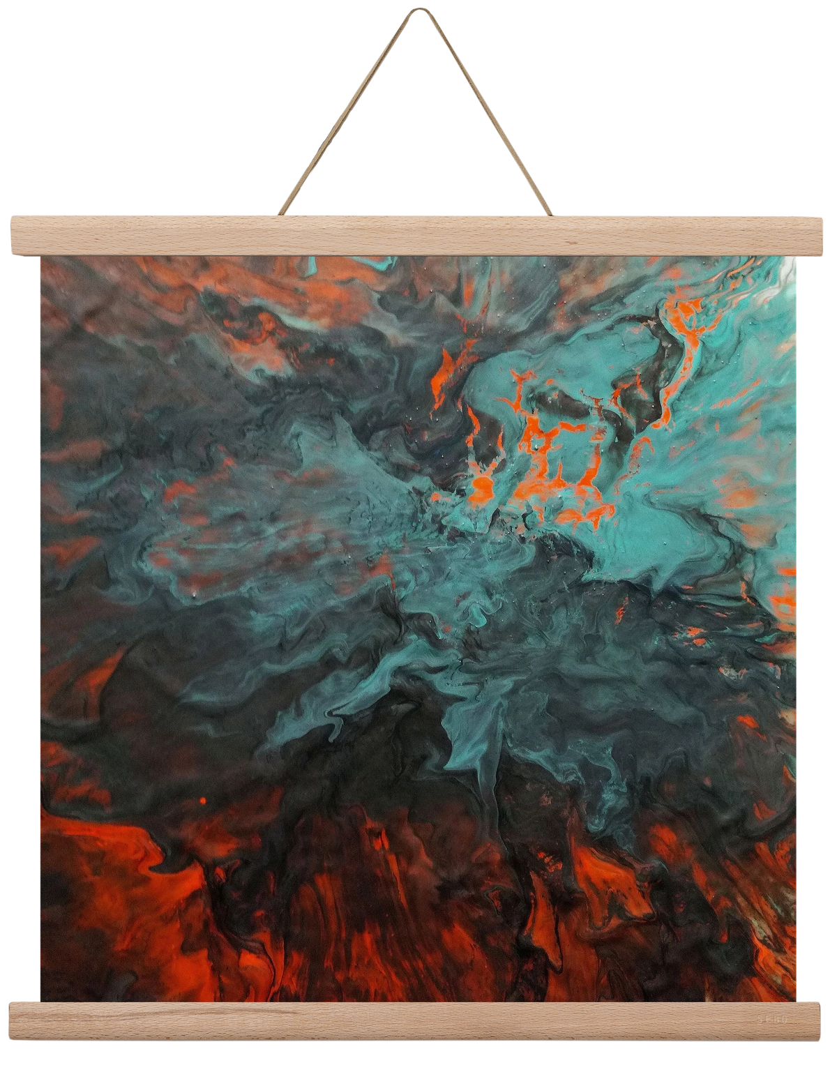 Lava breaking free, 40x40 cm (40x40 cm), Tölgy akasztó