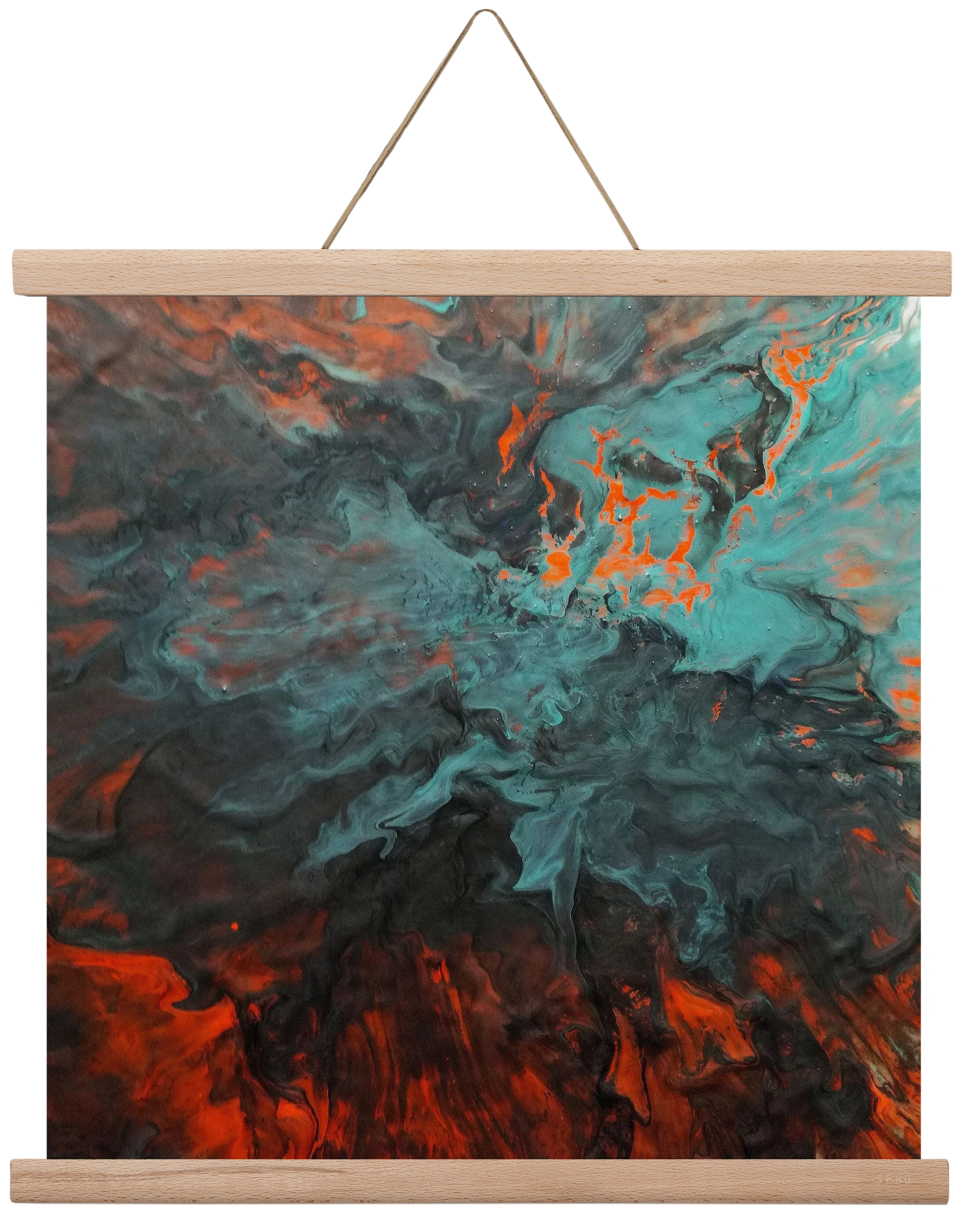 Lava breaking free, 40x40 cm (40x40 cm), Tölgy akasztó