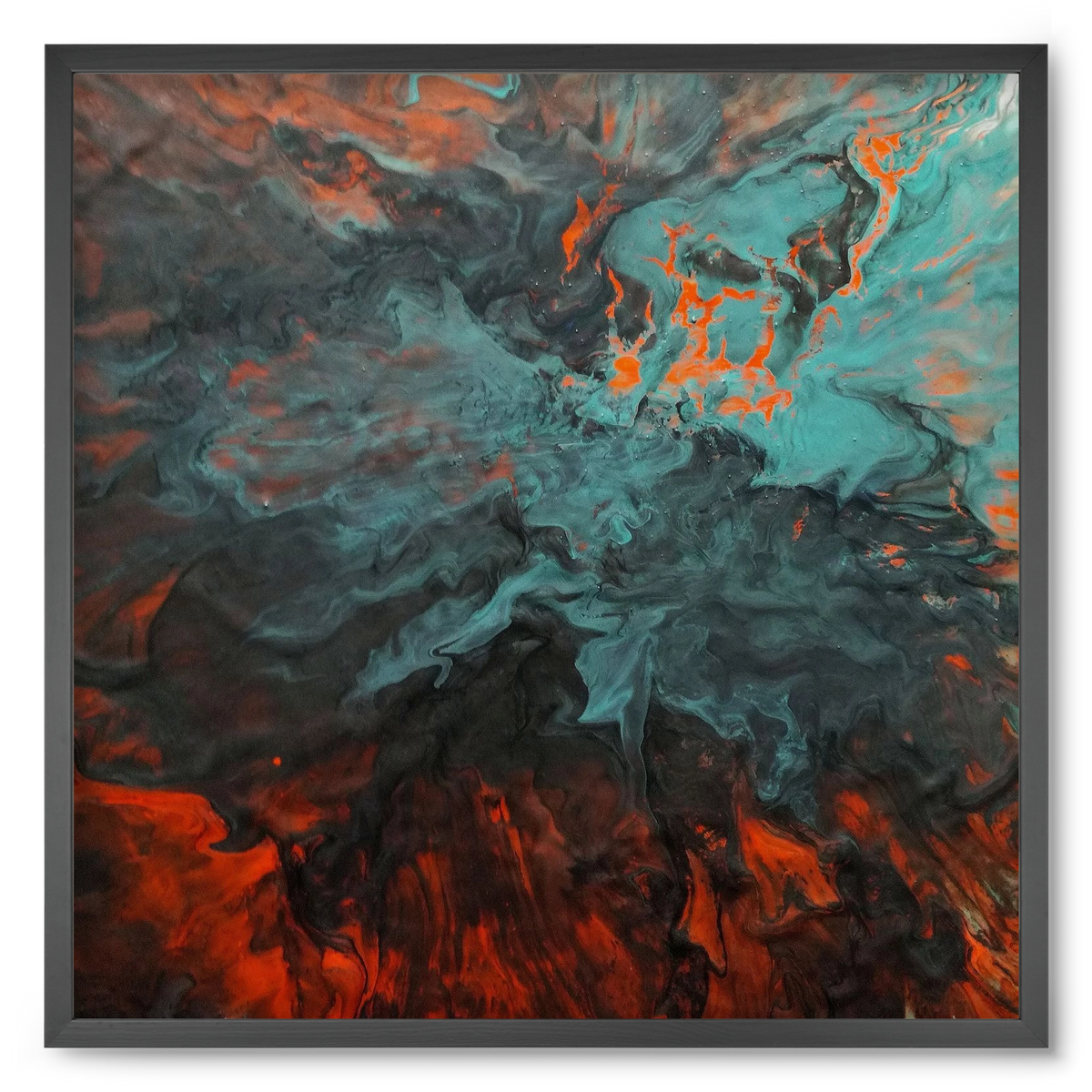 Lava breaking free, 50x50 cm (50x50 cm), Fekete keret
