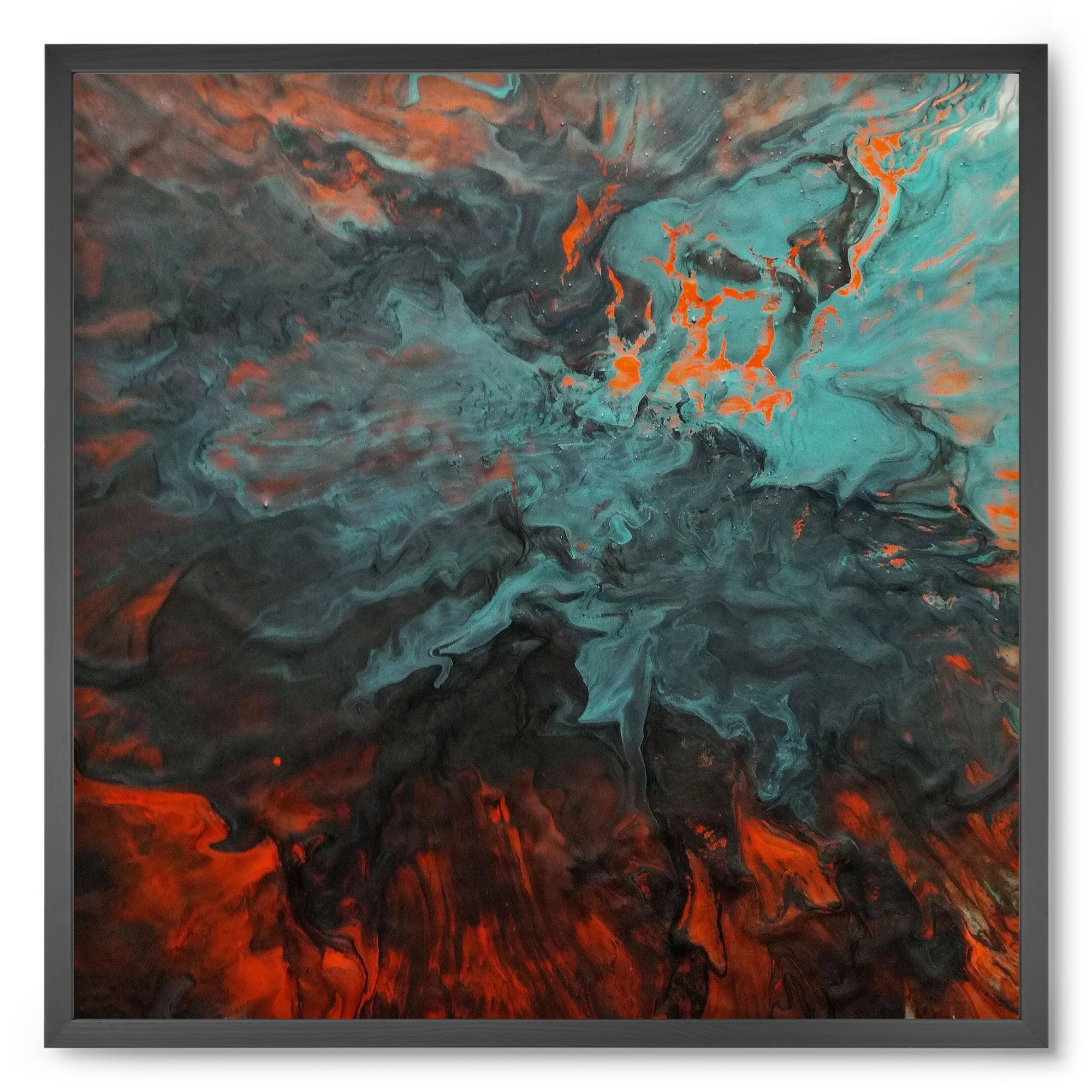 Lava breaking free, 50x50 cm (50x50 cm), Fekete keret