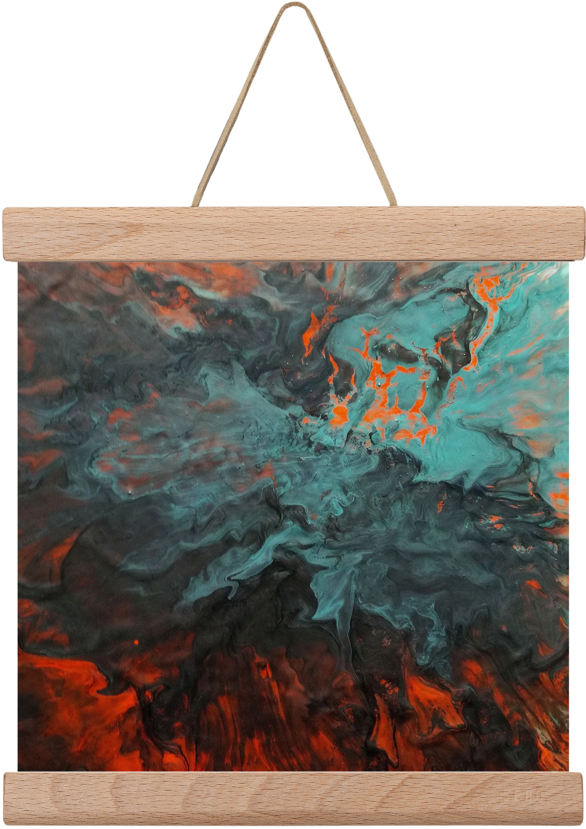 Lava breaking free, 20x20 cm (20x20 cm), Tölgy akasztó