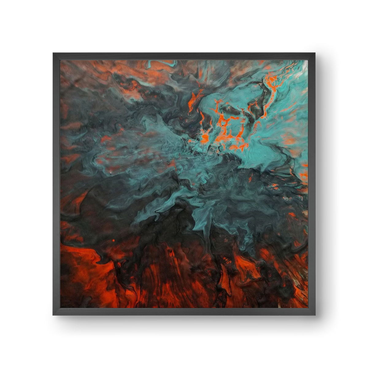 Lava breaking free, 30x30 cm (30x30 cm), Fekete keret