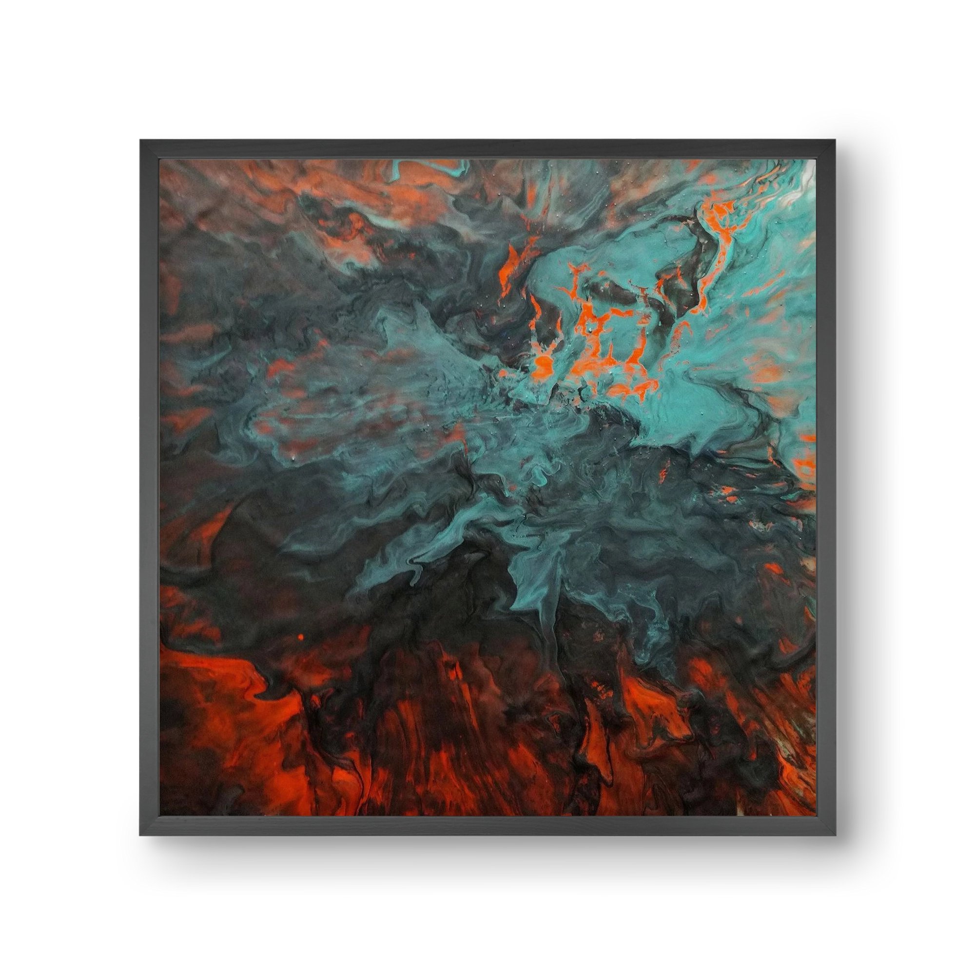 Lava breaking free, 30x30 cm (30x30 cm), Fekete keret