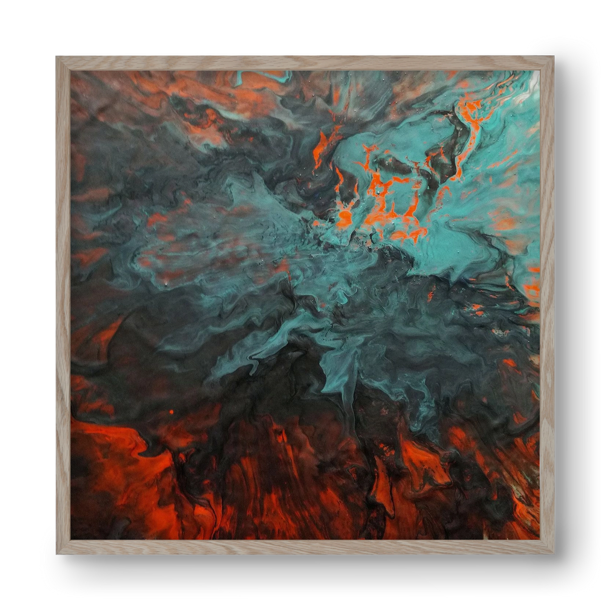 Lava breaking free, 40x40 cm (40x40 cm), Tölgy keret