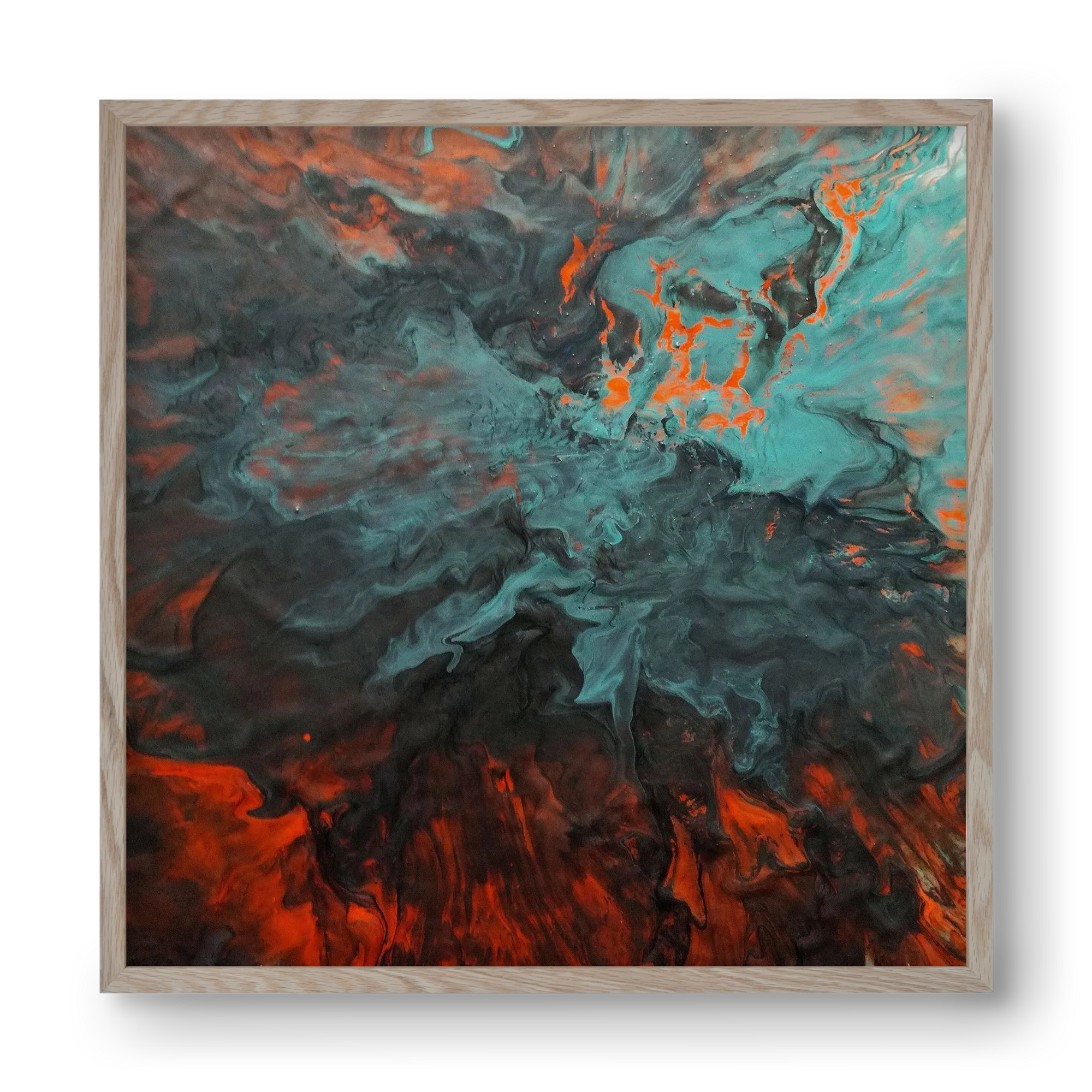 Lava breaking free, 40x40 cm (40x40 cm), Tölgy keret