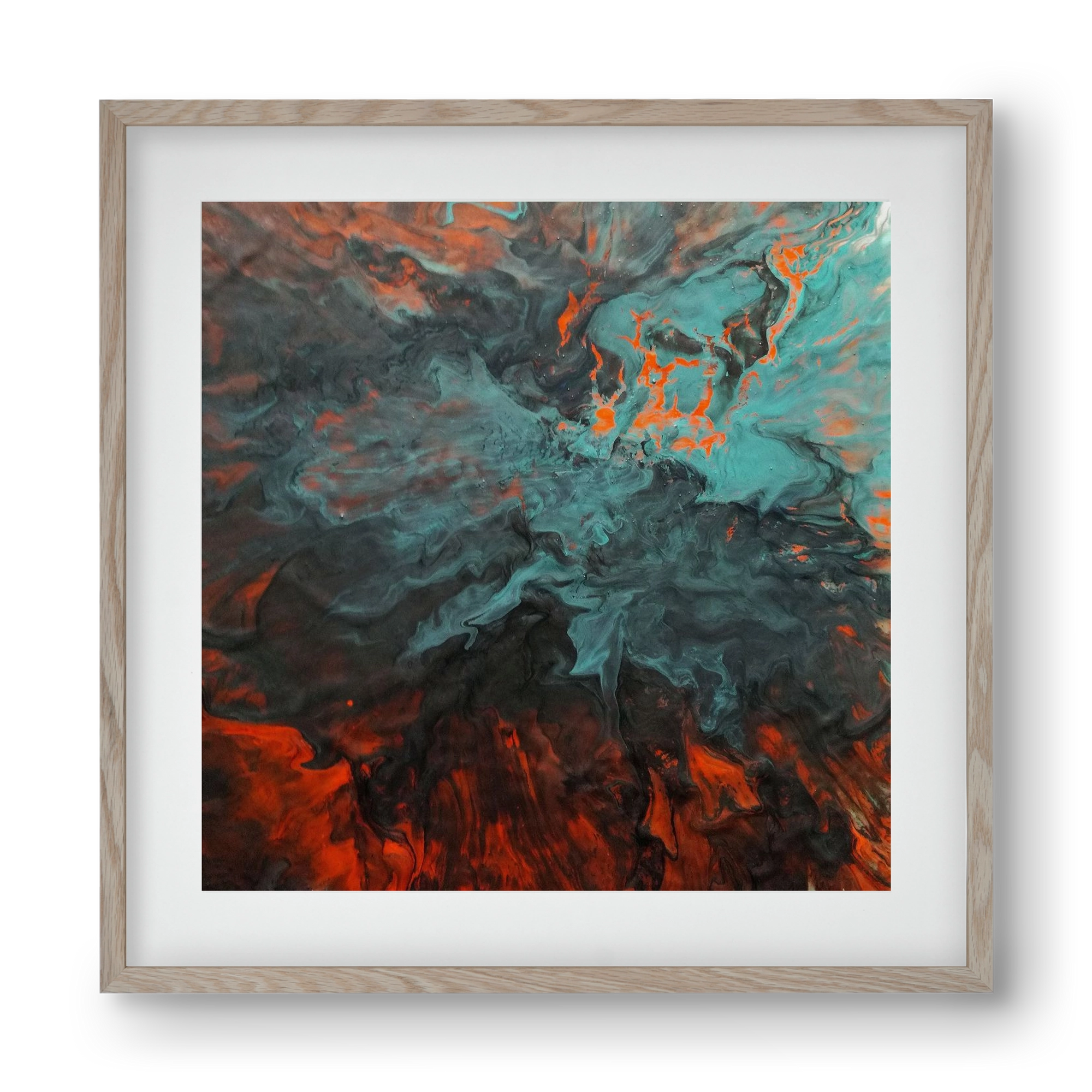 Lava breaking free, 40x40 cm (30x30 cm), Tölgy keret, paszpartuval