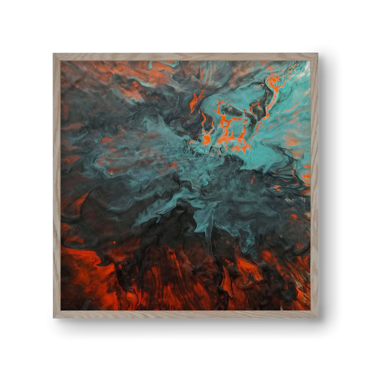 Lava breaking free, 30x30 cm (30x30 cm), Tölgy keret