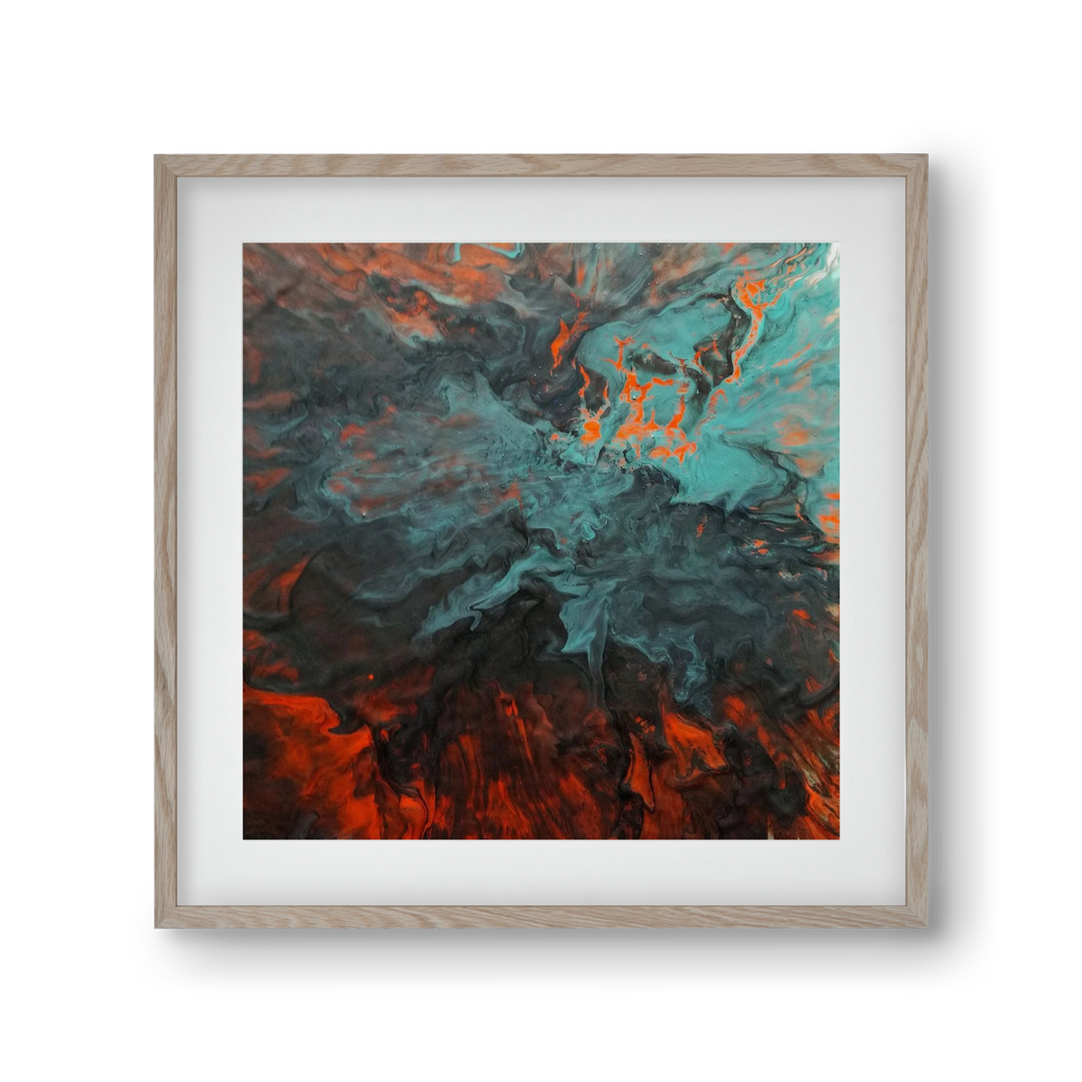 Lava breaking free, 30x30 cm (20x20 cm), Tölgy keret, paszpartuval