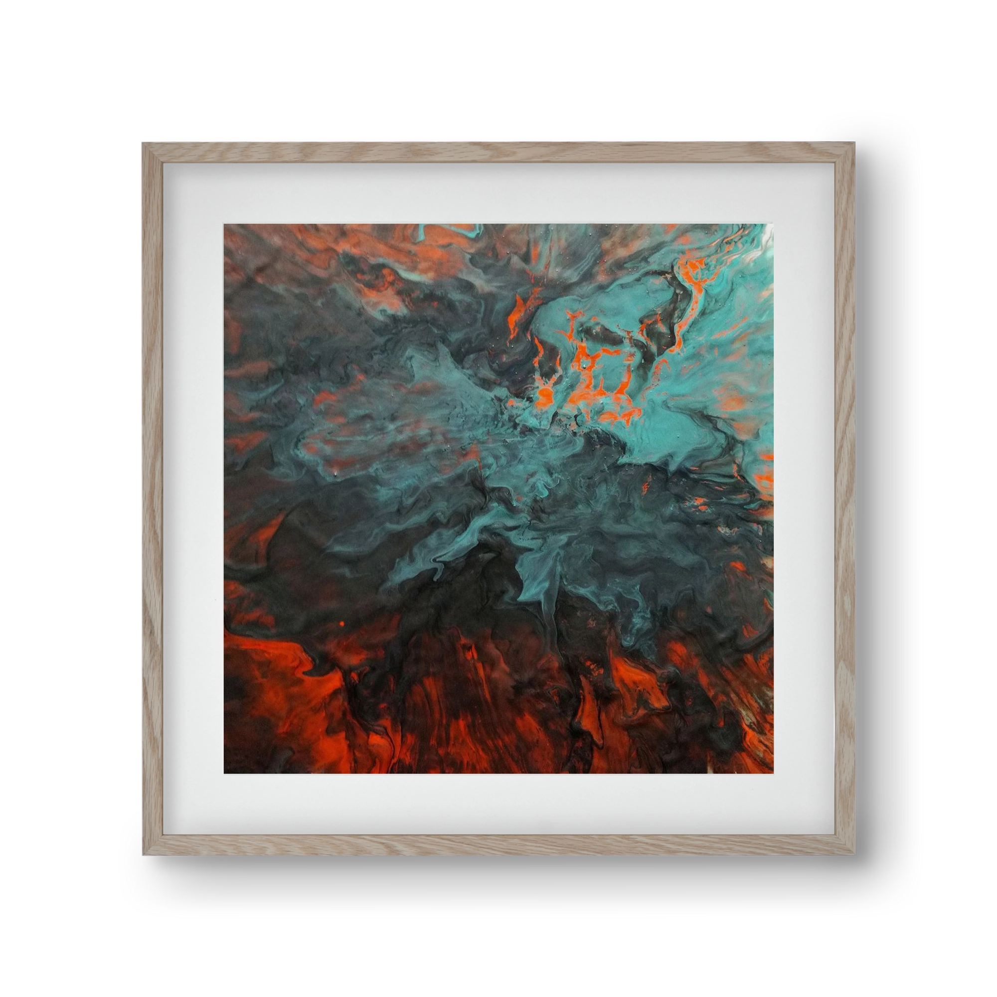 Lava breaking free, 30x30 cm (20x20 cm), Tölgy keret, paszpartuval