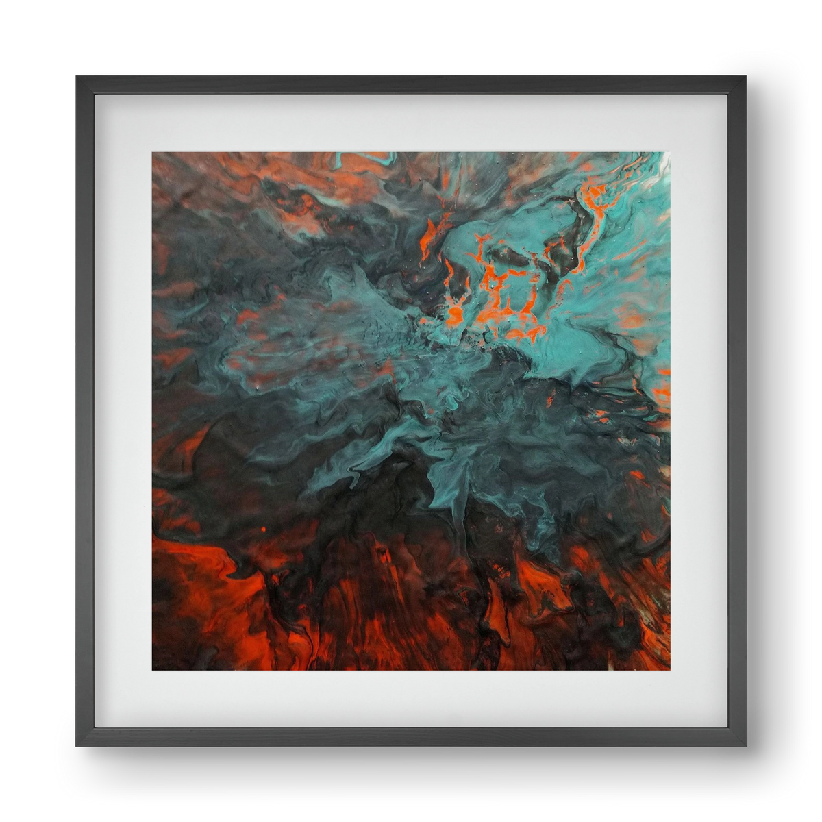 Lava breaking free, 40x40 cm (30x30 cm), Fekete keret, paszpartuval