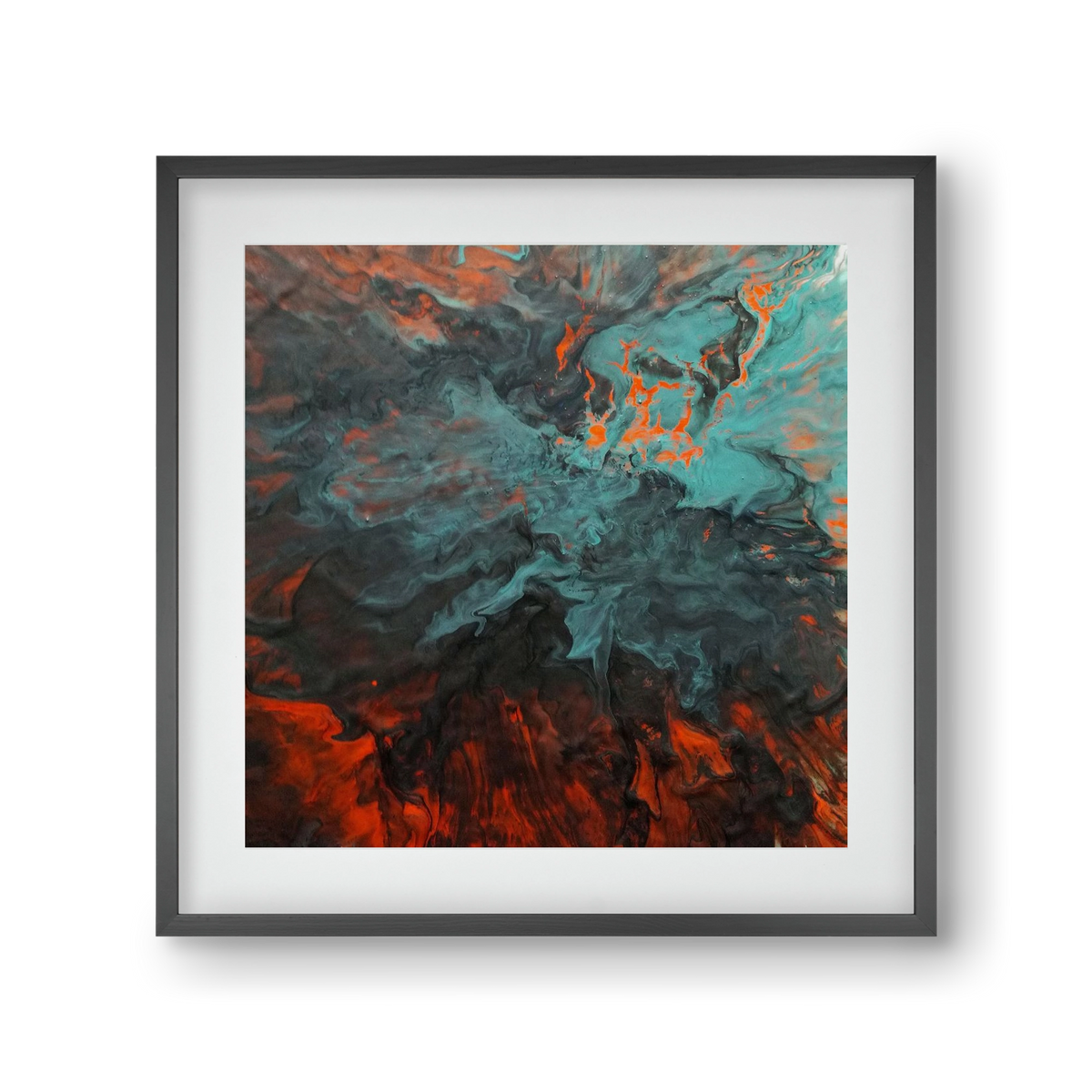 Lava breaking free, 30x30 cm (20x20 cm), Fekete keret, paszpartuval
