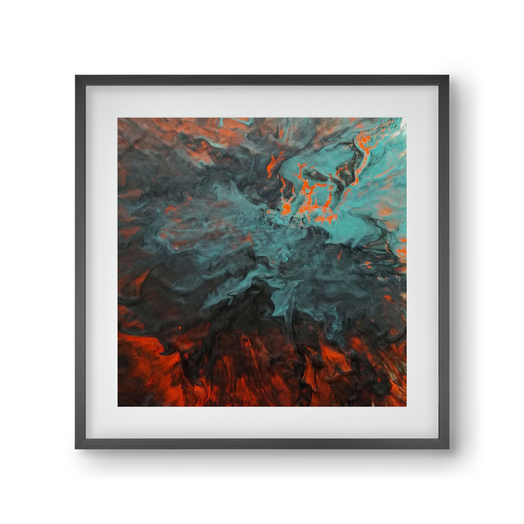 Lava breaking free, 30x30 cm (20x20 cm), Fekete keret, paszpartuval