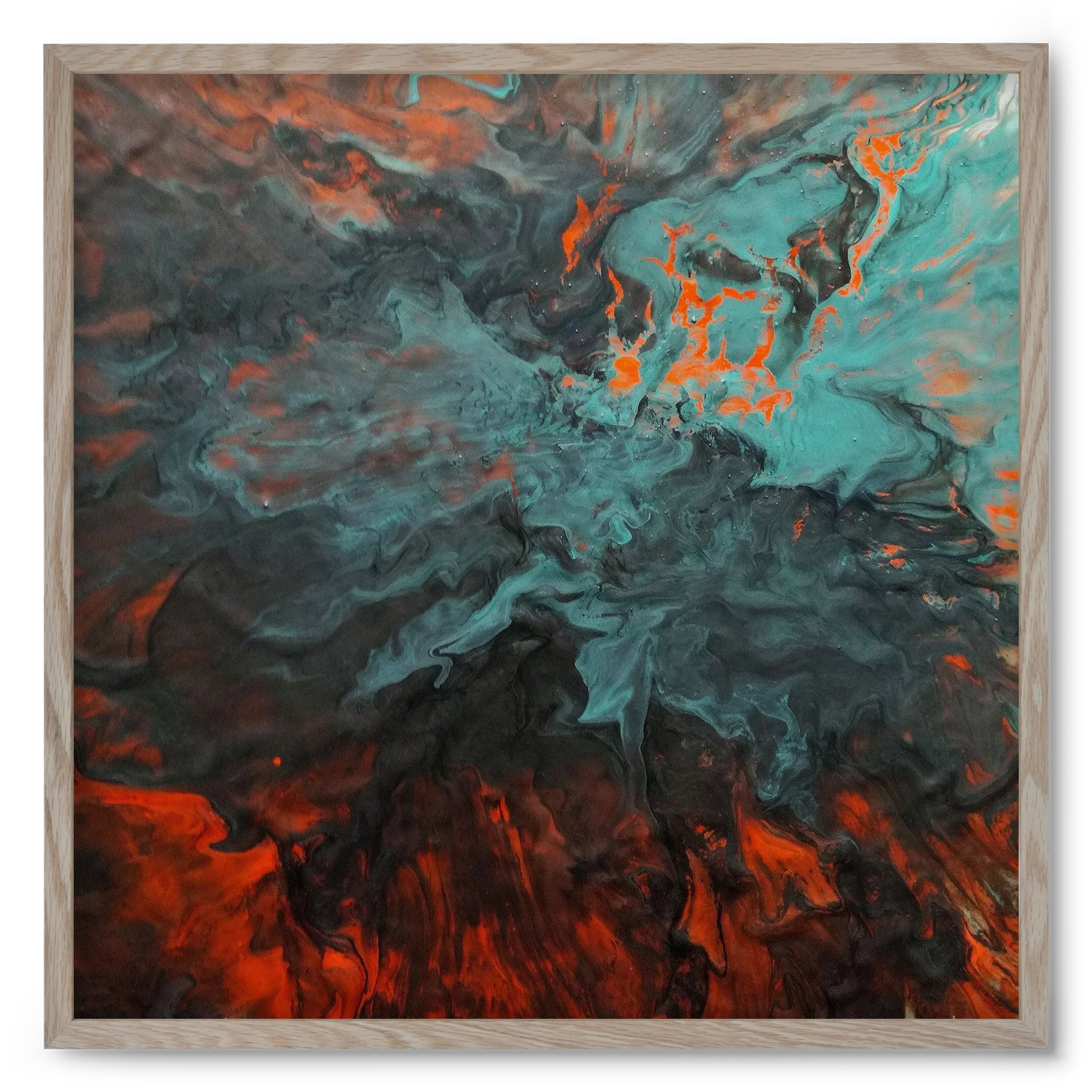 Lava breaking free, 50x50 cm (50x50 cm), Tölgy keret