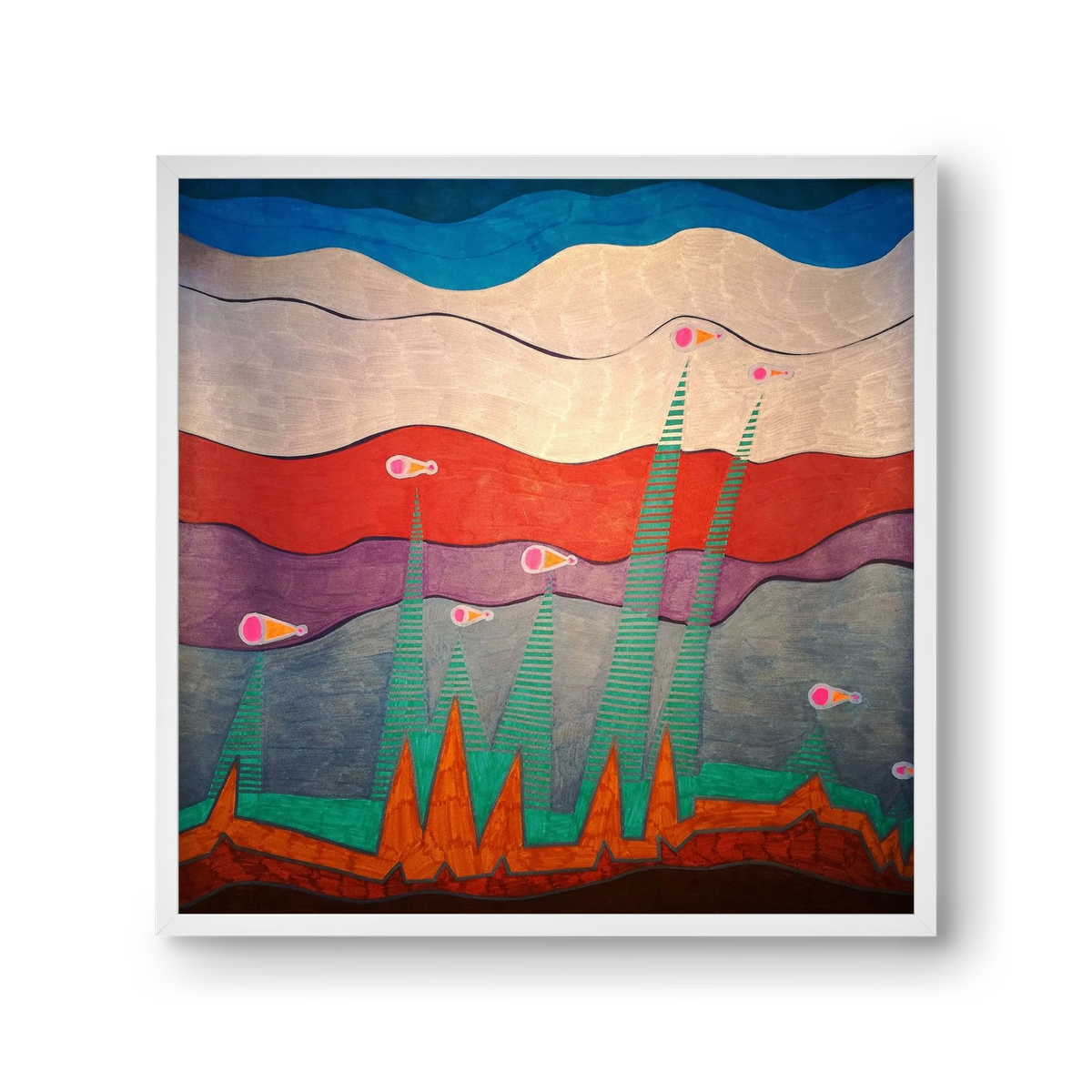 Breaking free from under the surface, 30x30 cm (30x30 cm), Fehér keret