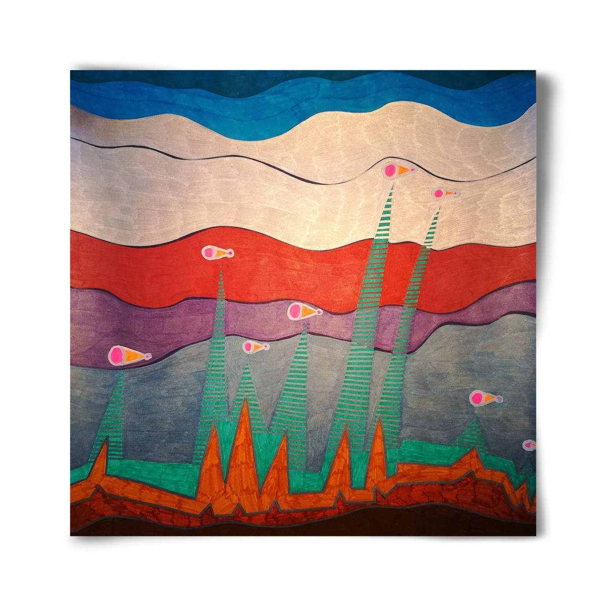 Breaking free from under the surface, 40x40 cm, Keret nélkül