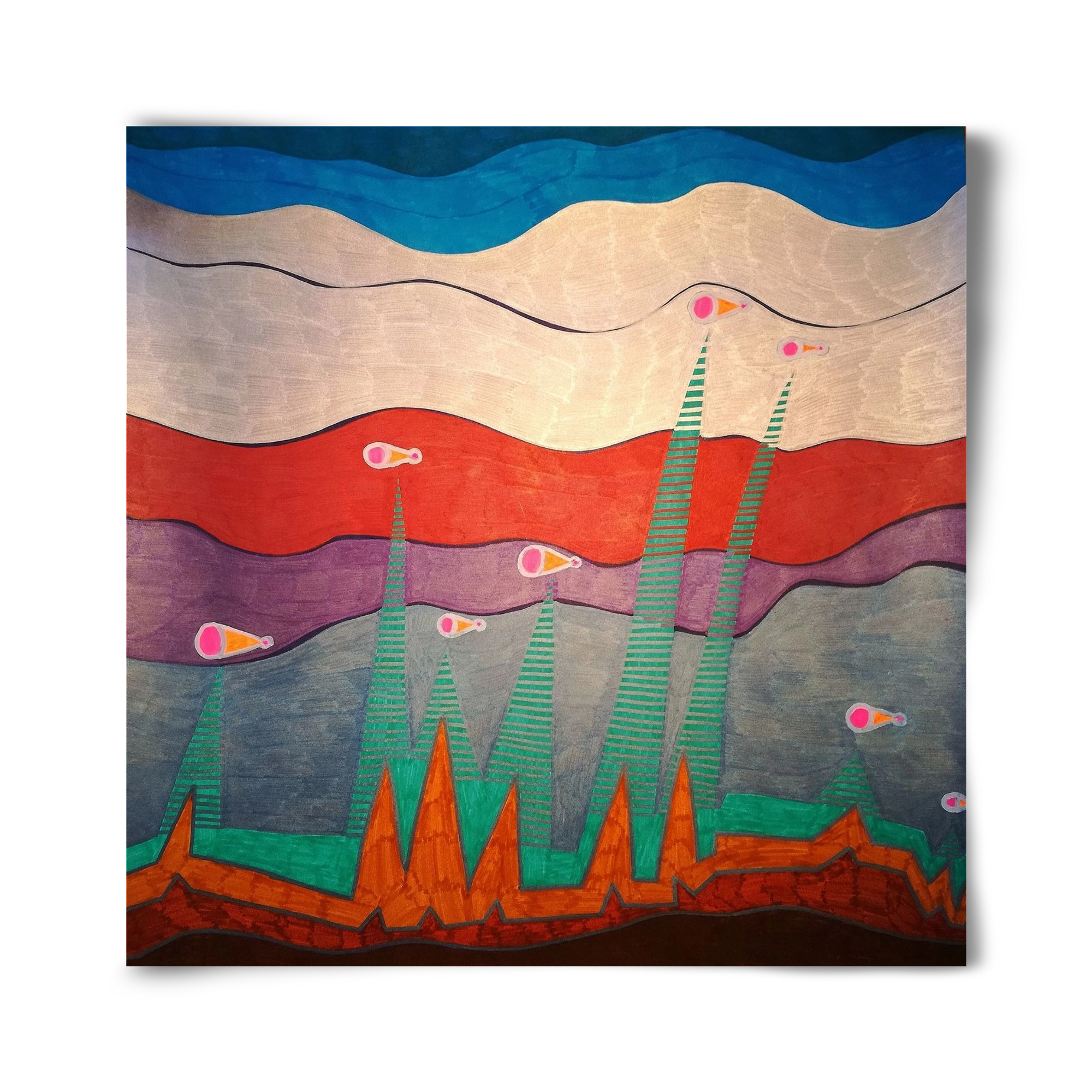 Breaking free from under the surface, 40x40 cm, Keret nélkül