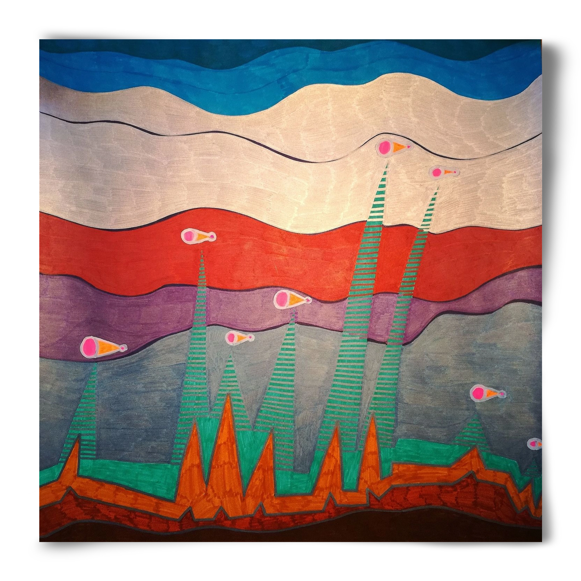 Breaking free from under the surface, 50x50 cm, Keret nélkül