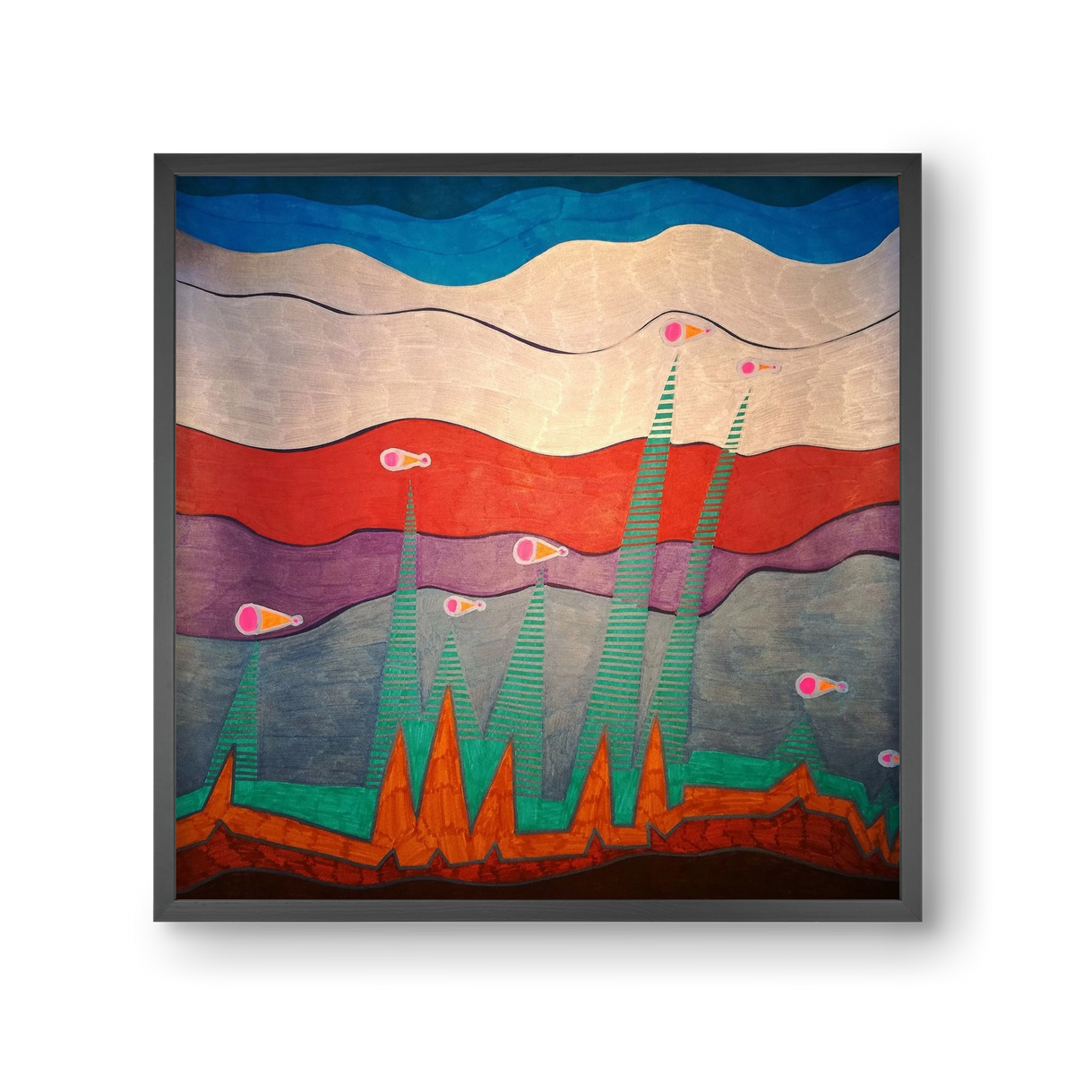 Breaking free from under the surface, 30x30 cm (30x30 cm), Fekete keret