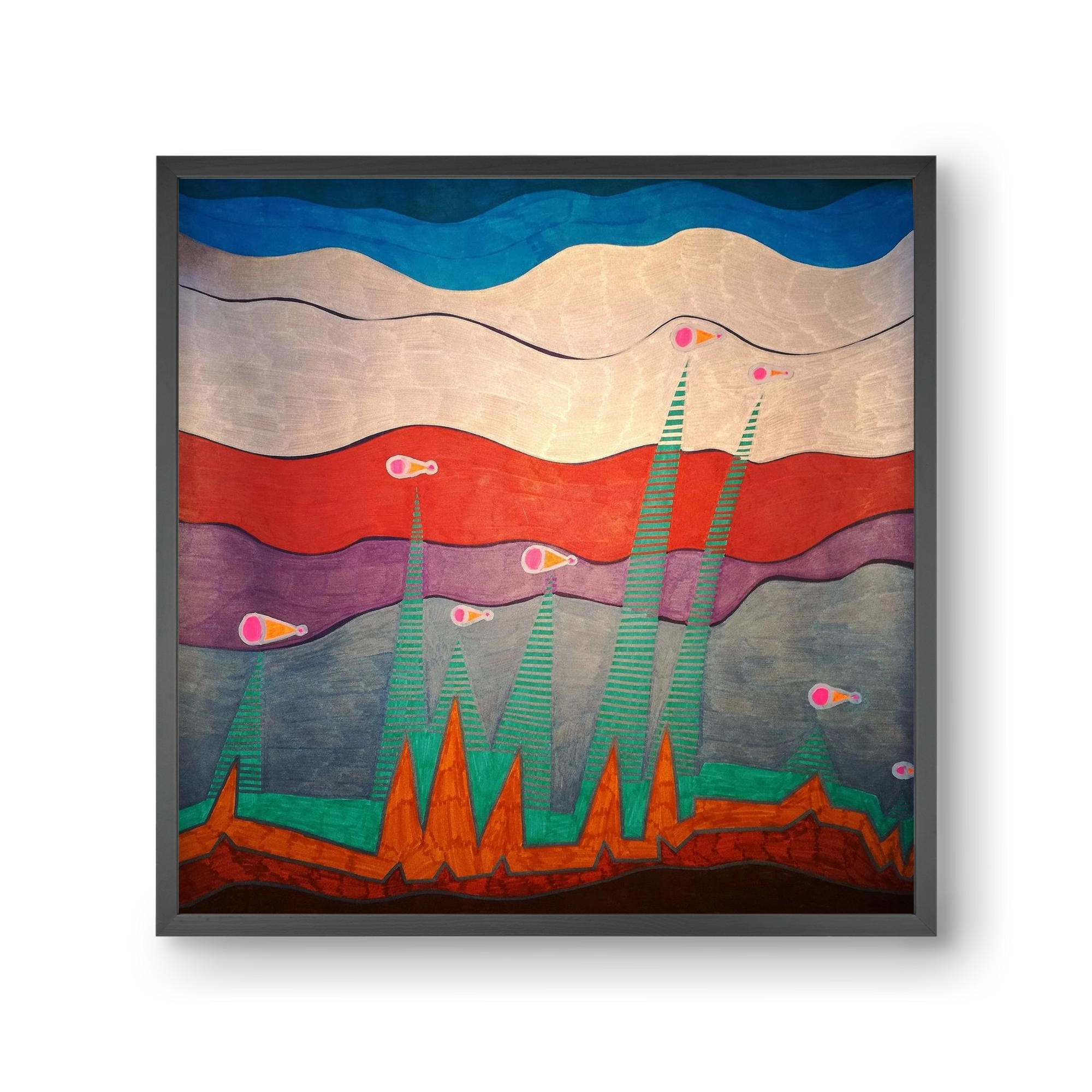 Breaking free from under the surface, 30x30 cm (30x30 cm), Fekete keret