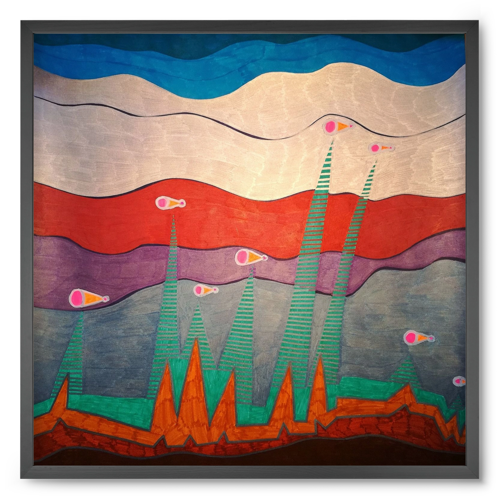 Breaking free from under the surface, 50x50 cm (50x50 cm), Fekete keret